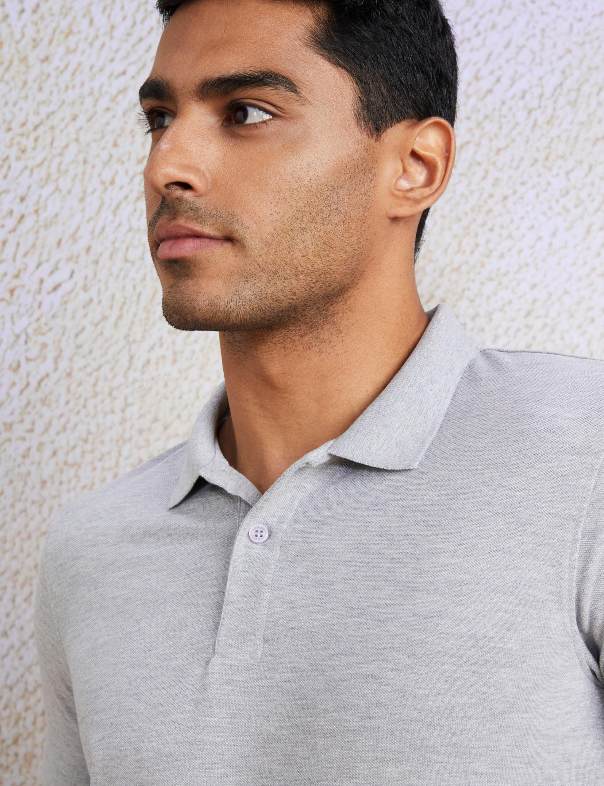 Symbol Polo Shirt for Men - Mid Grey Melange - Image 4