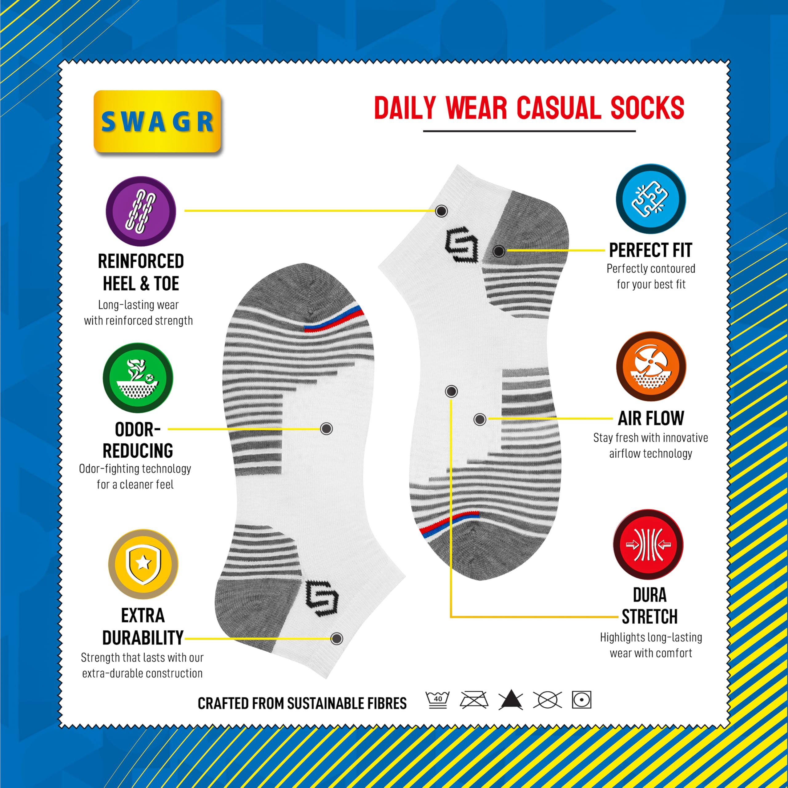 SWAGR Men's Sports Cotton Ankle Socks - Image 2