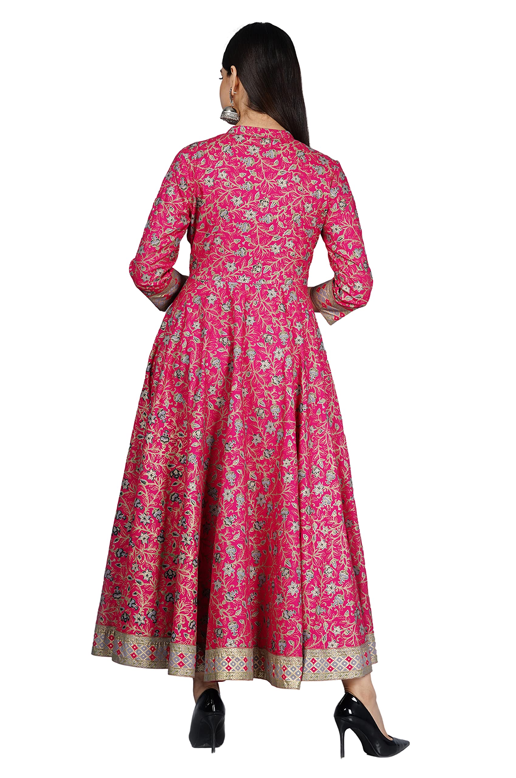 NEEMIYA Pink Printed Maxi Anarkali Kurta for Women - Image 2