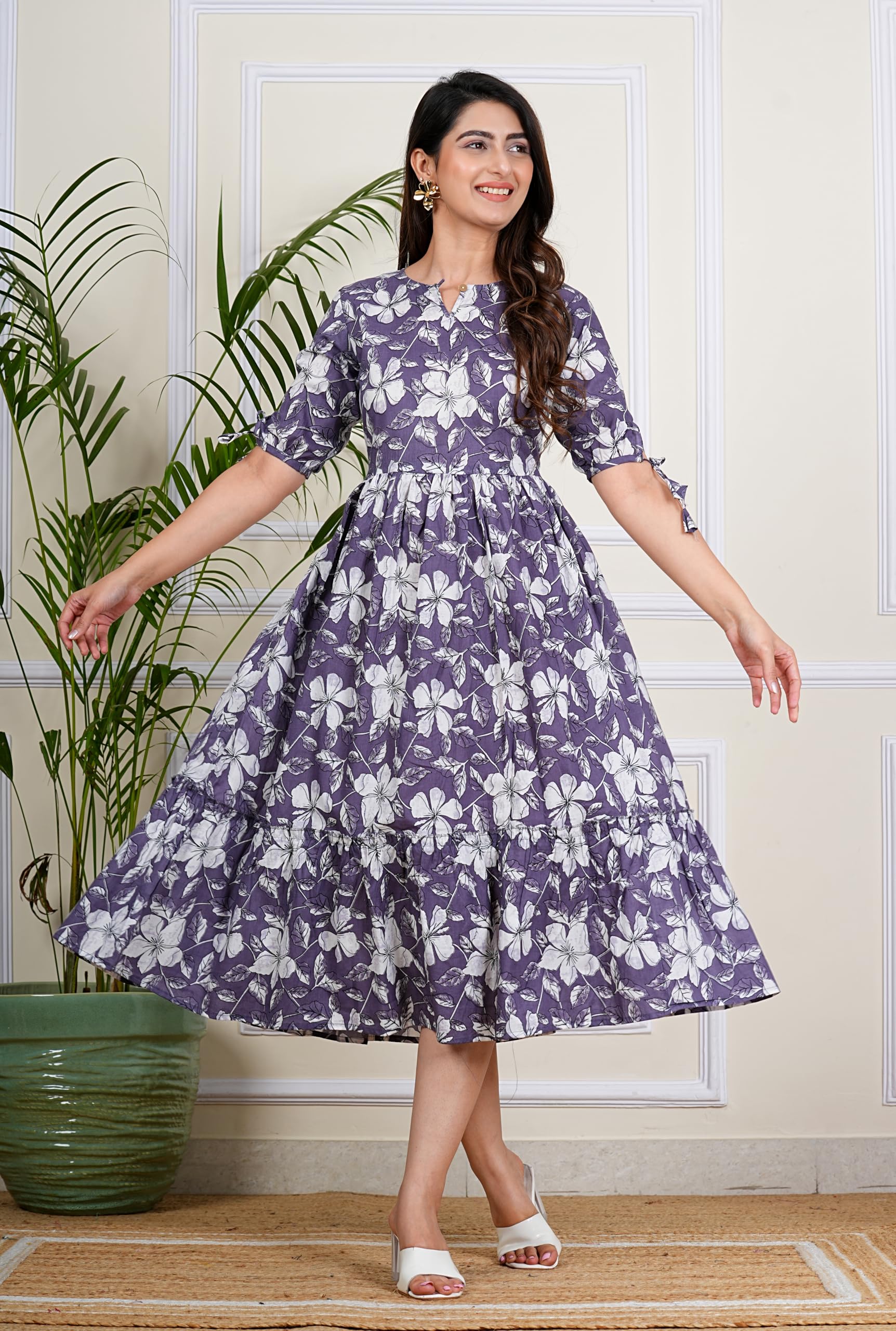 Morchadi Women's Anarkali Kurta - Grey - Image 2