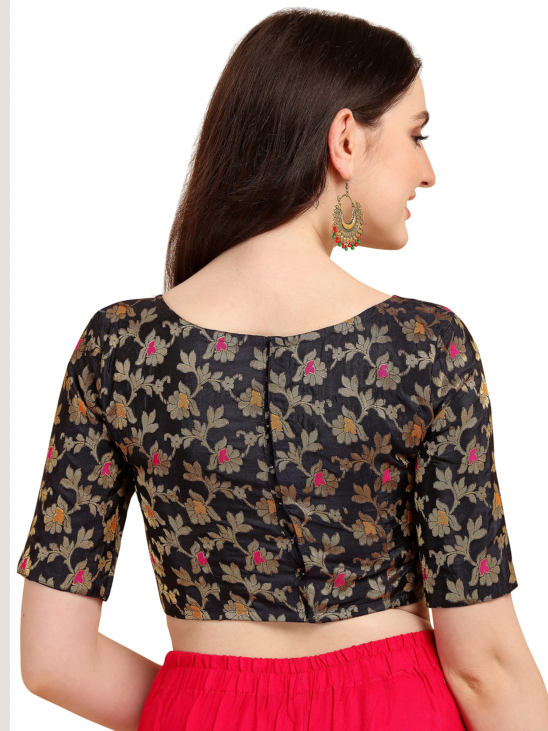 OOMPH Jacquard Blue Blouse for Women - Image 3