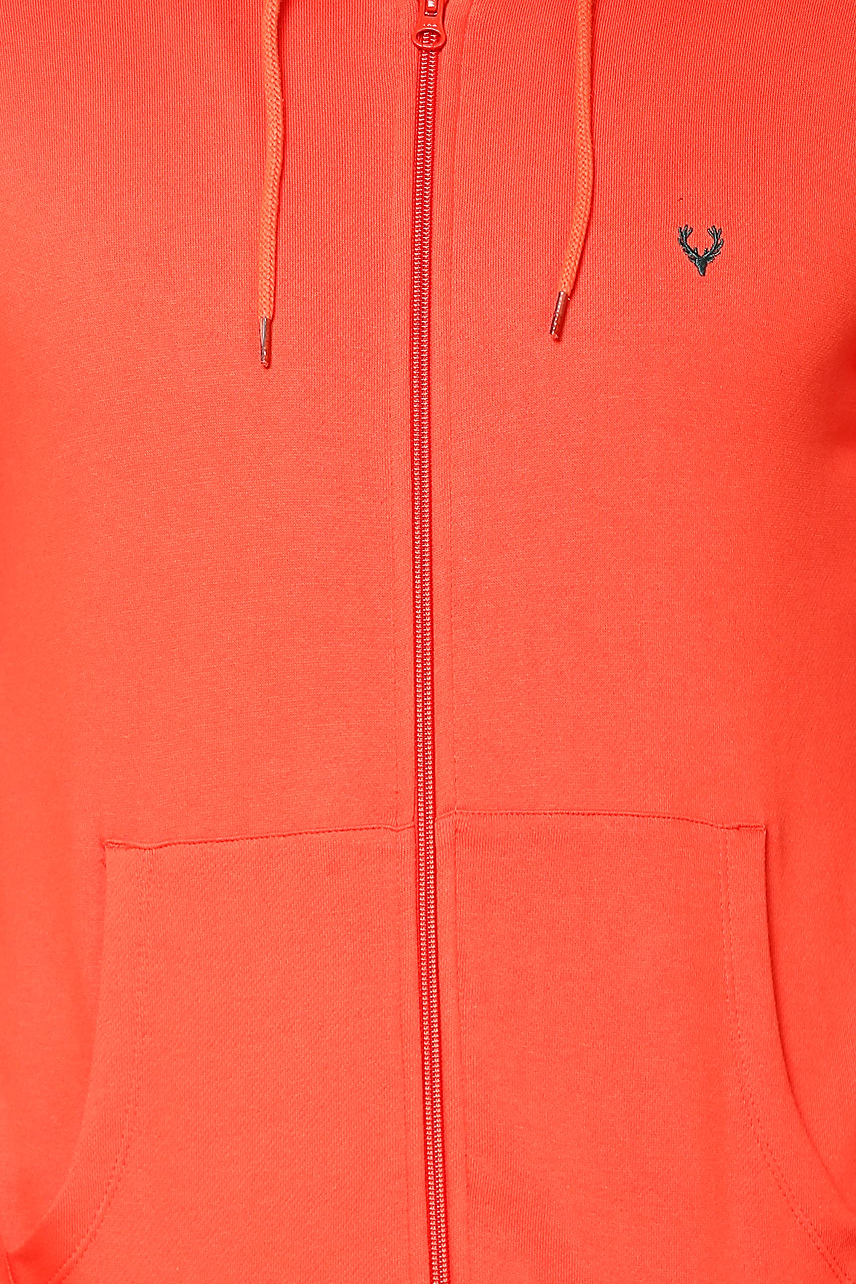 Allen Solly Men Cotton Hooded Sweat Shirt - Orange - Image 3