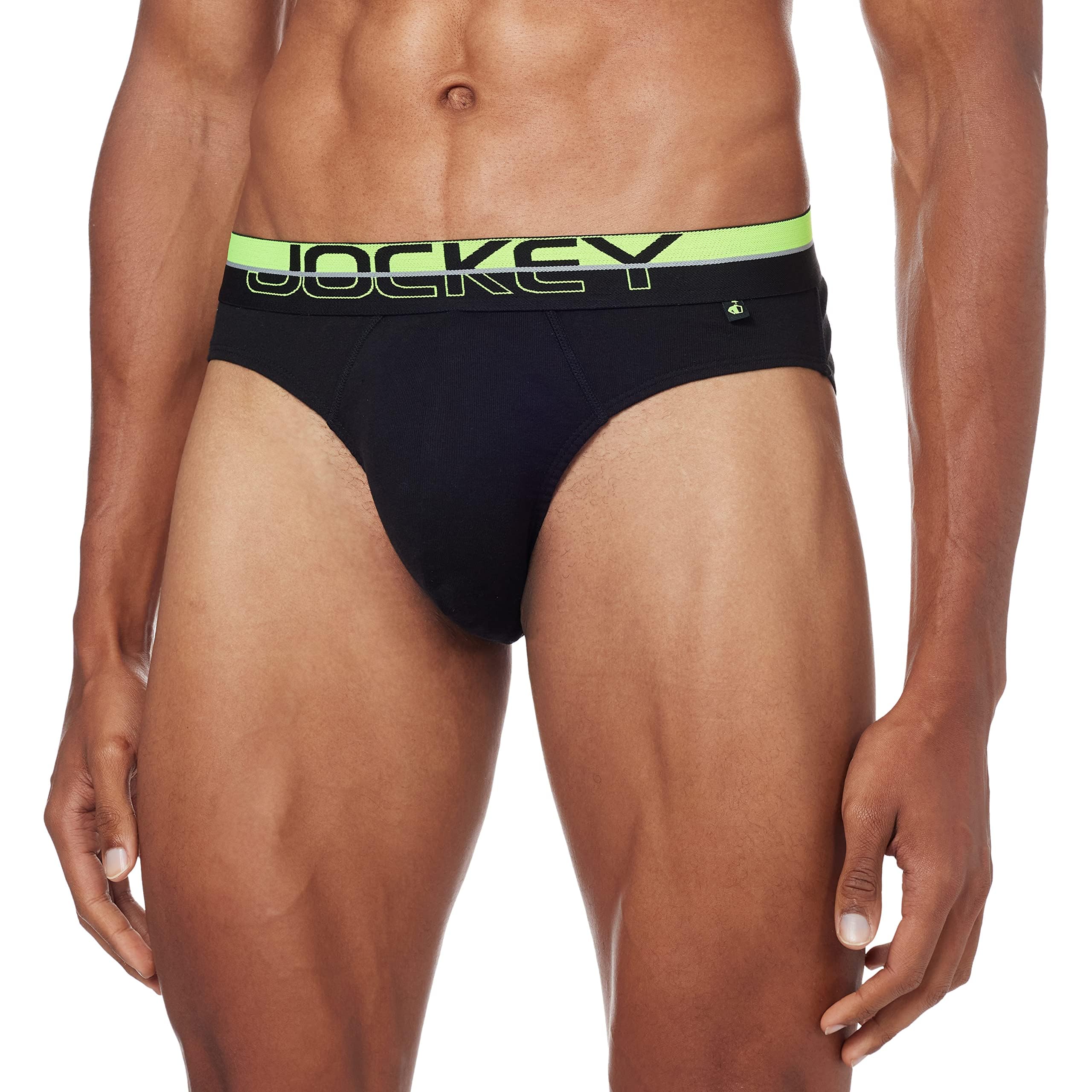 Jockey Mens Stretch Solid Briefs - Black