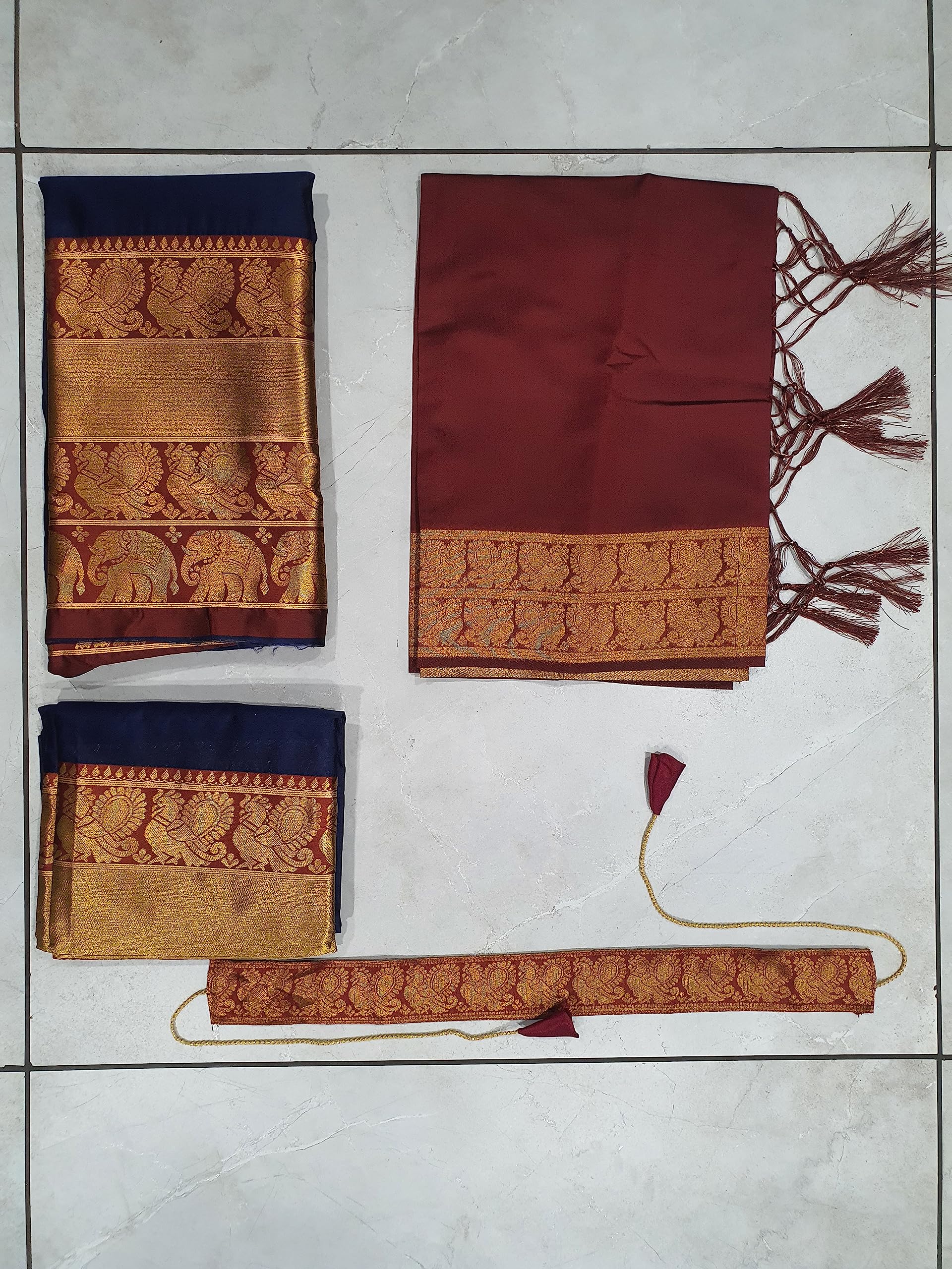 Fabcartz Women Silk Lehenga - Blue - Image 2