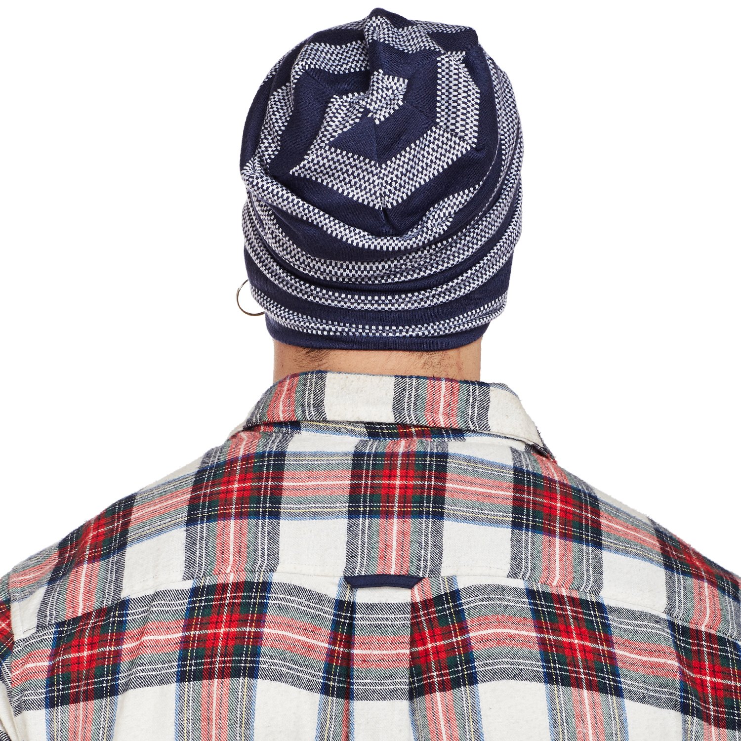 Mack Jonney Striped Navy Blue Beanie for Men - Image 4