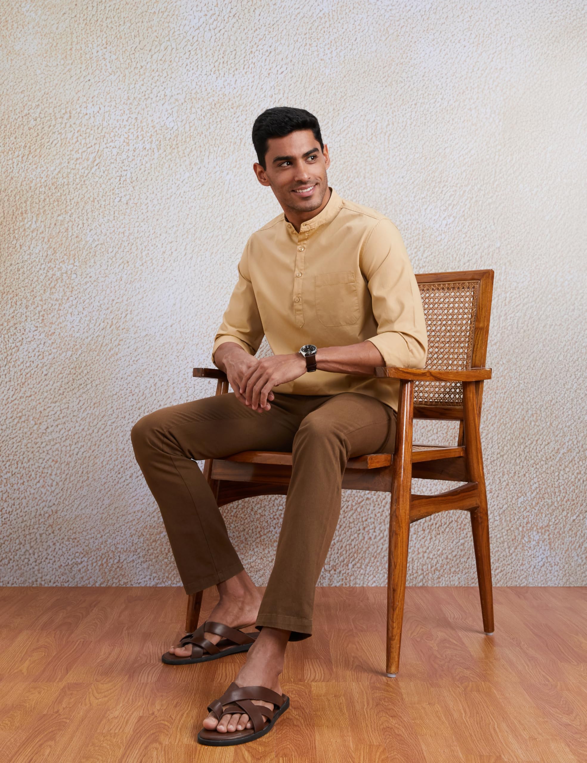 Symbol Men Casual Shirt - Beige - Image 3