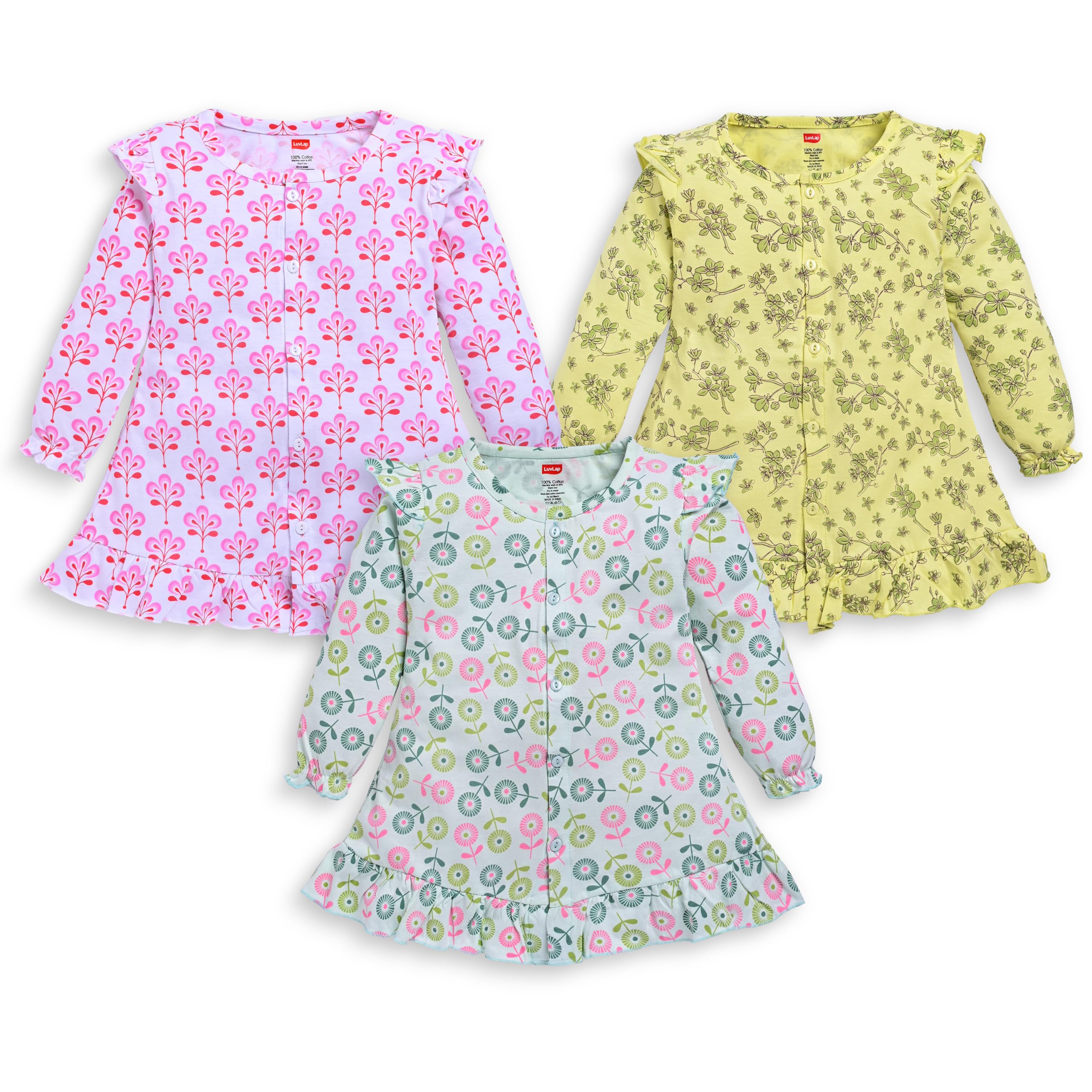 LuvLap Girl's Floral Cotton A-Line Frock