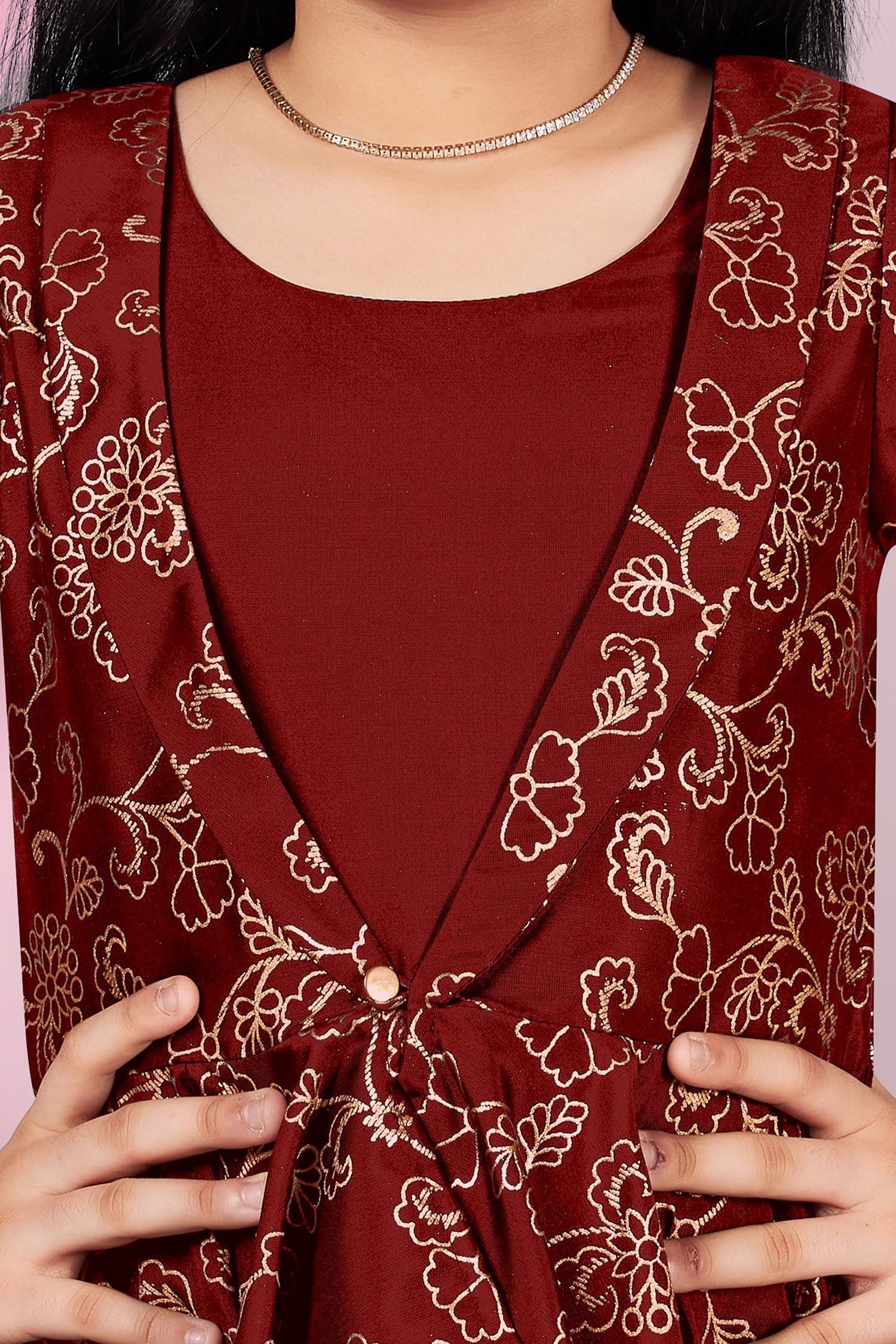 Jwalin Girls Cotton Blend Maxi Dress - Image 4