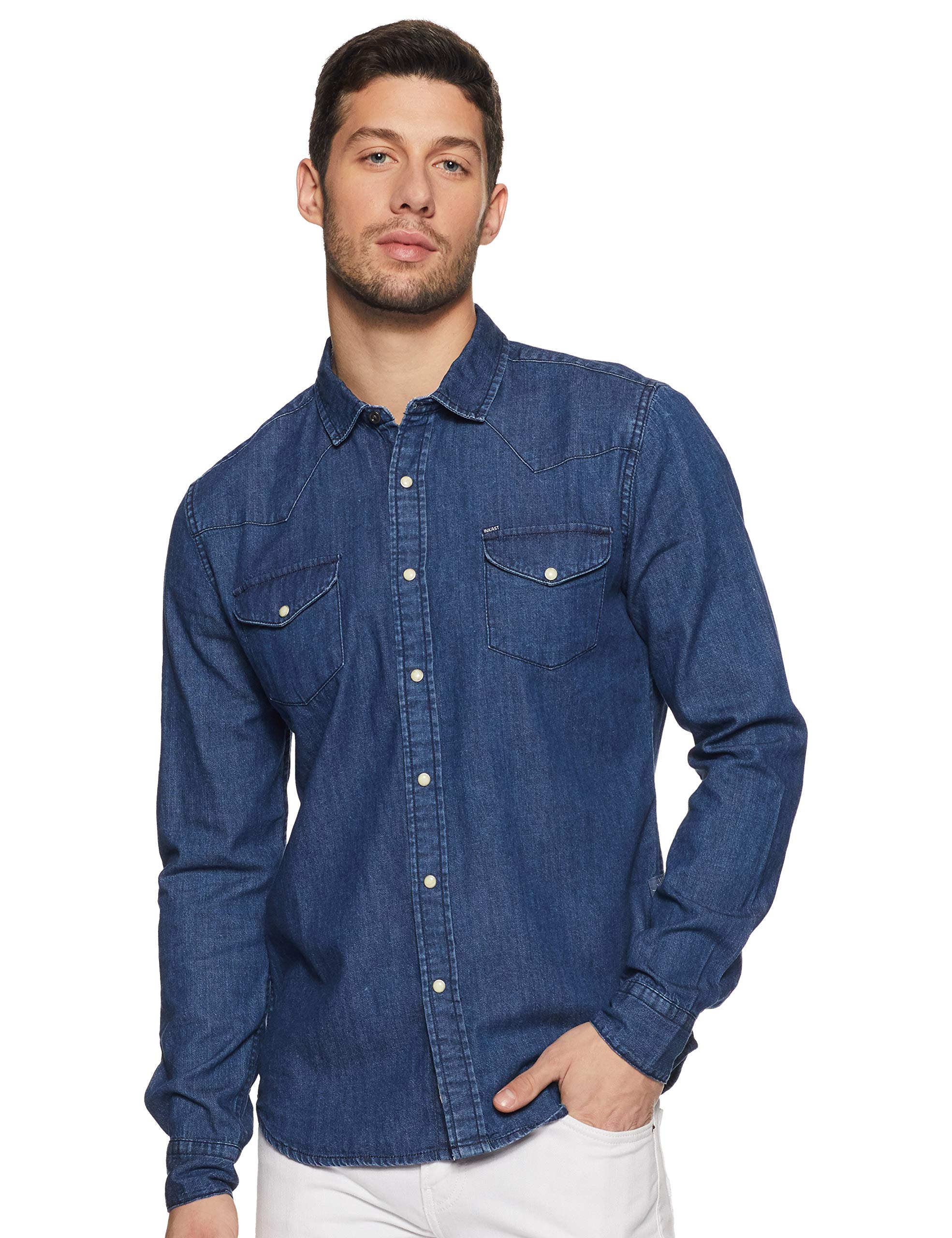 Amazon Men Slim Fit Denim Shirt - Blue