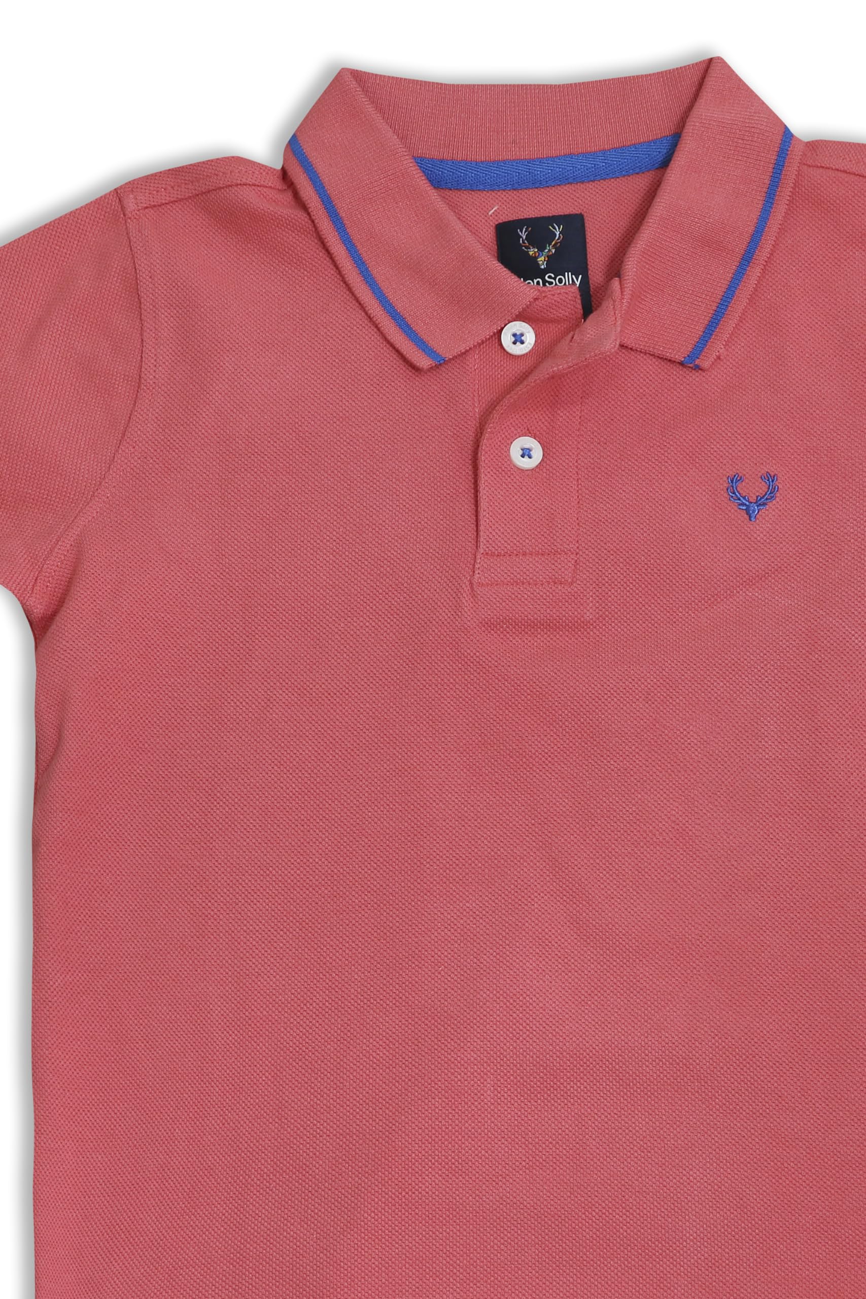 Allen Solly Junior Polo T-Shirt for Boys - Coral & Royal Blue - Image 4