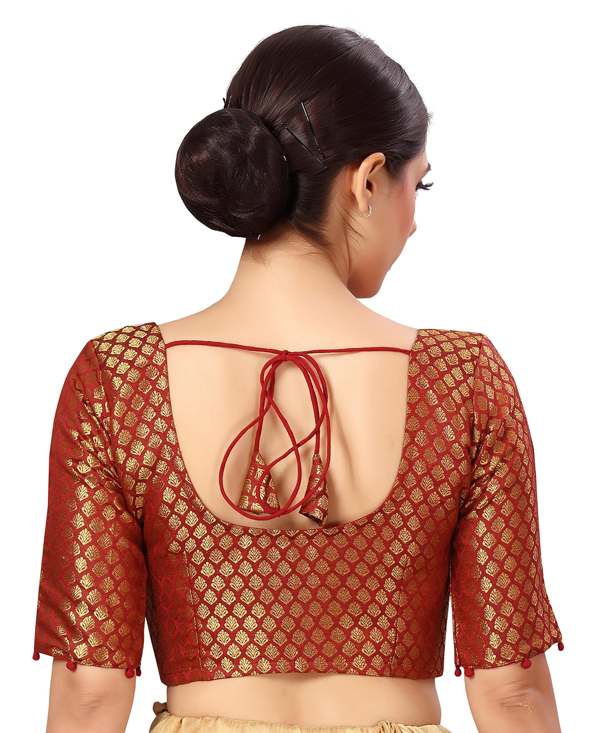 Studio Shringaar Women Banaras Brocade Saree Blouse - Image 2