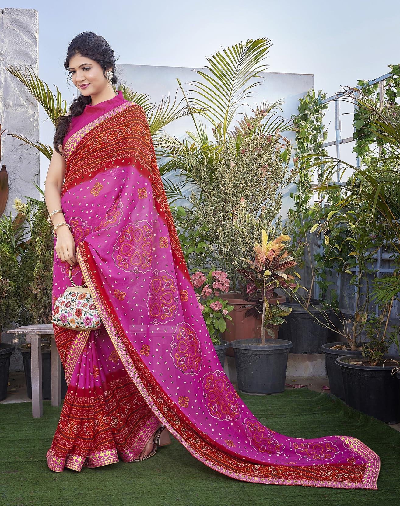Yashika Women's Georgette Printed Saree - Image 5