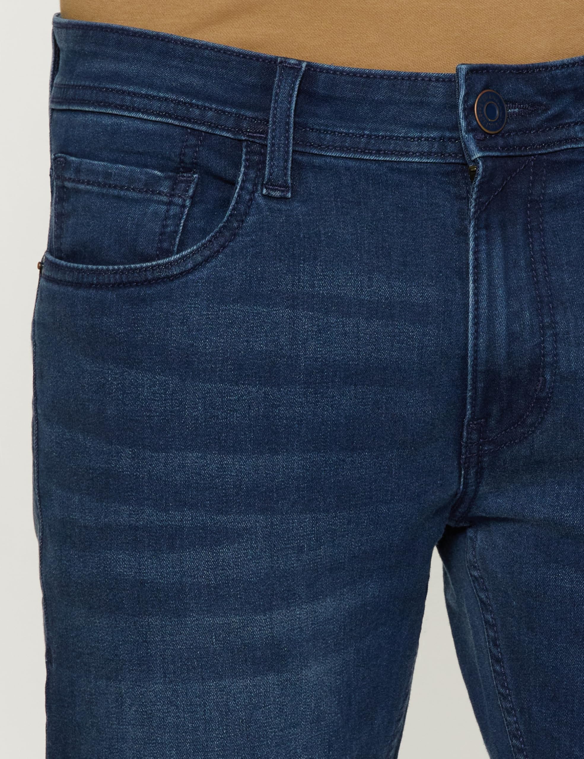 Peter England Men's Dark Navy Stretch Jeans - Image 4