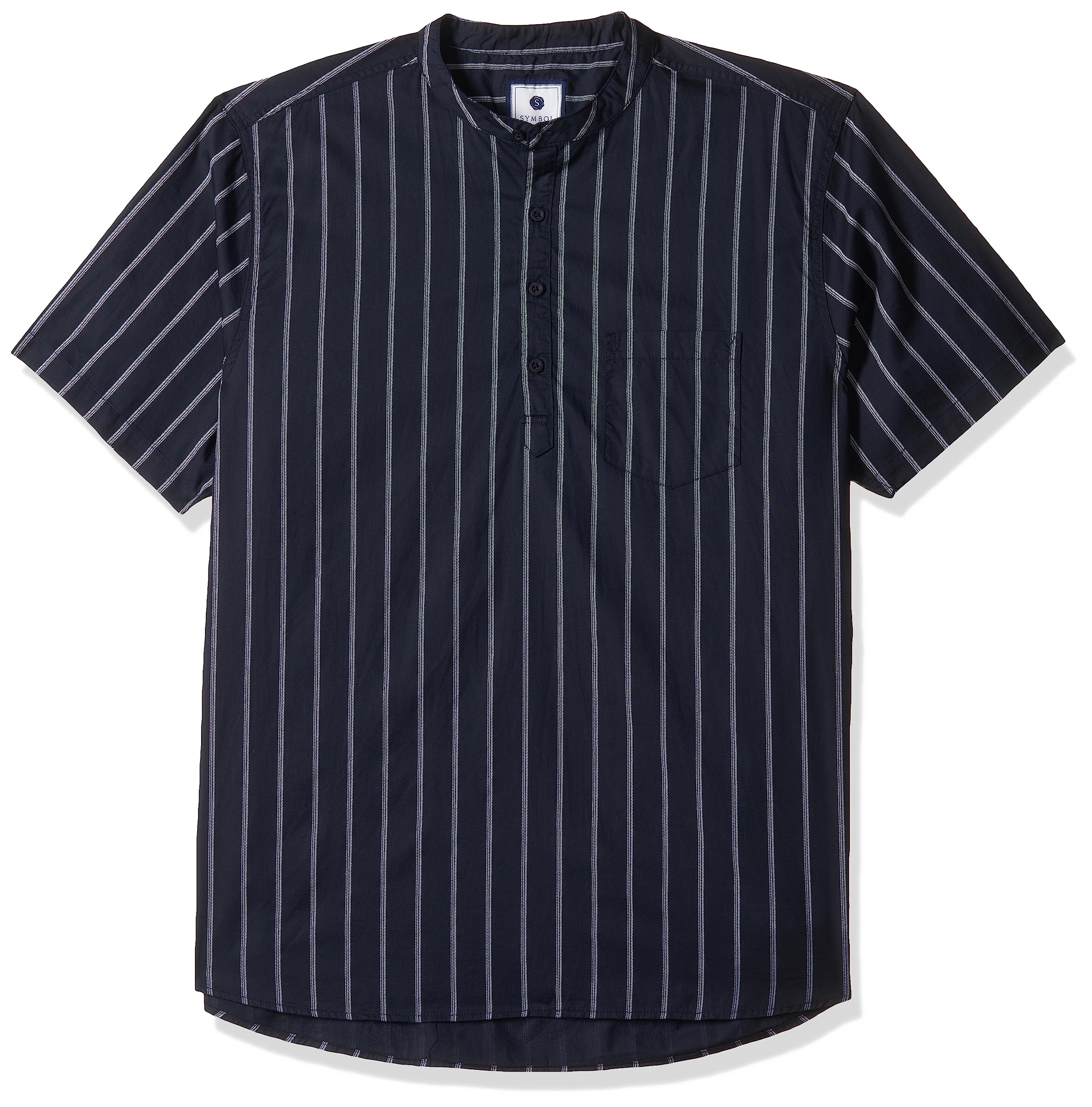 Amazon Men's Cotton Striped Casual Shirt - Navy