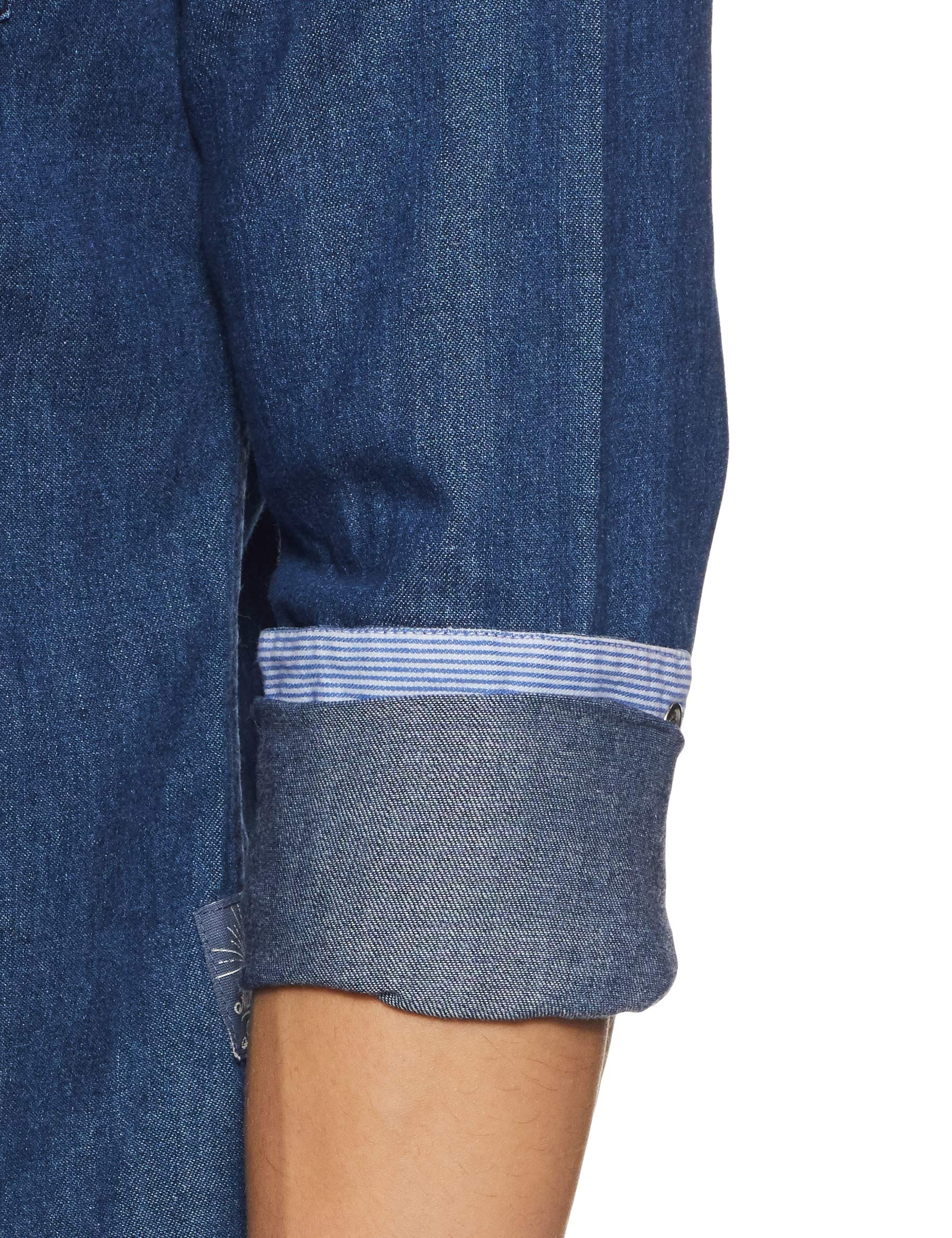 Amazon Men Slim Fit Denim Shirt - Blue - Image 4