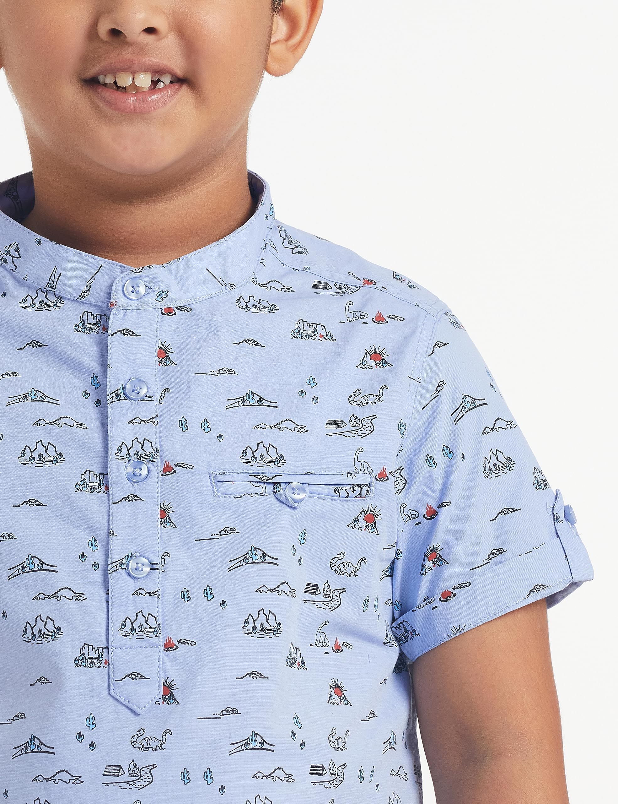 Jam & Honey Boy's Cotton Shirt - Blue - Image 5