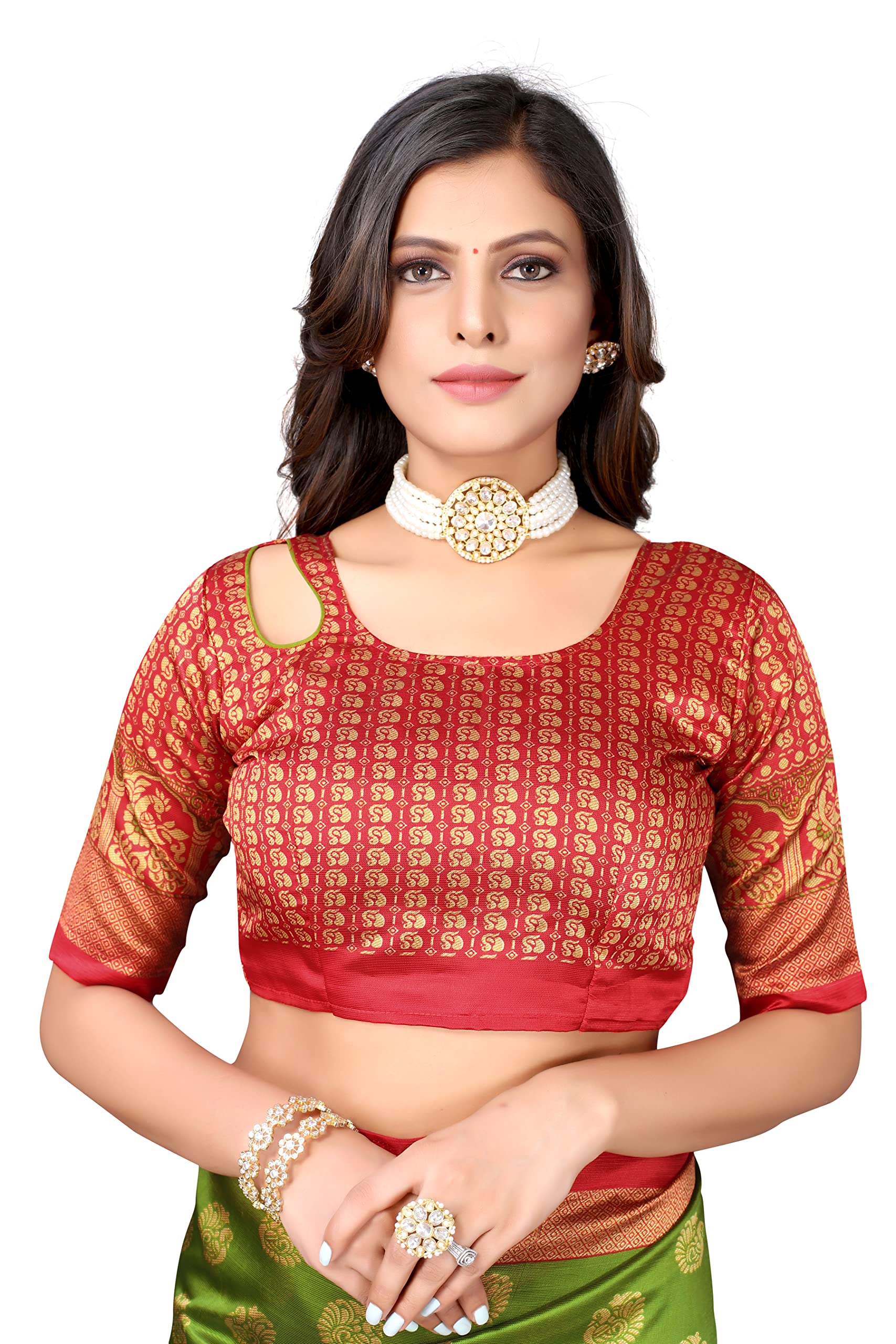 Yashika Mehendi Art Silk Saree for Women - Image 5