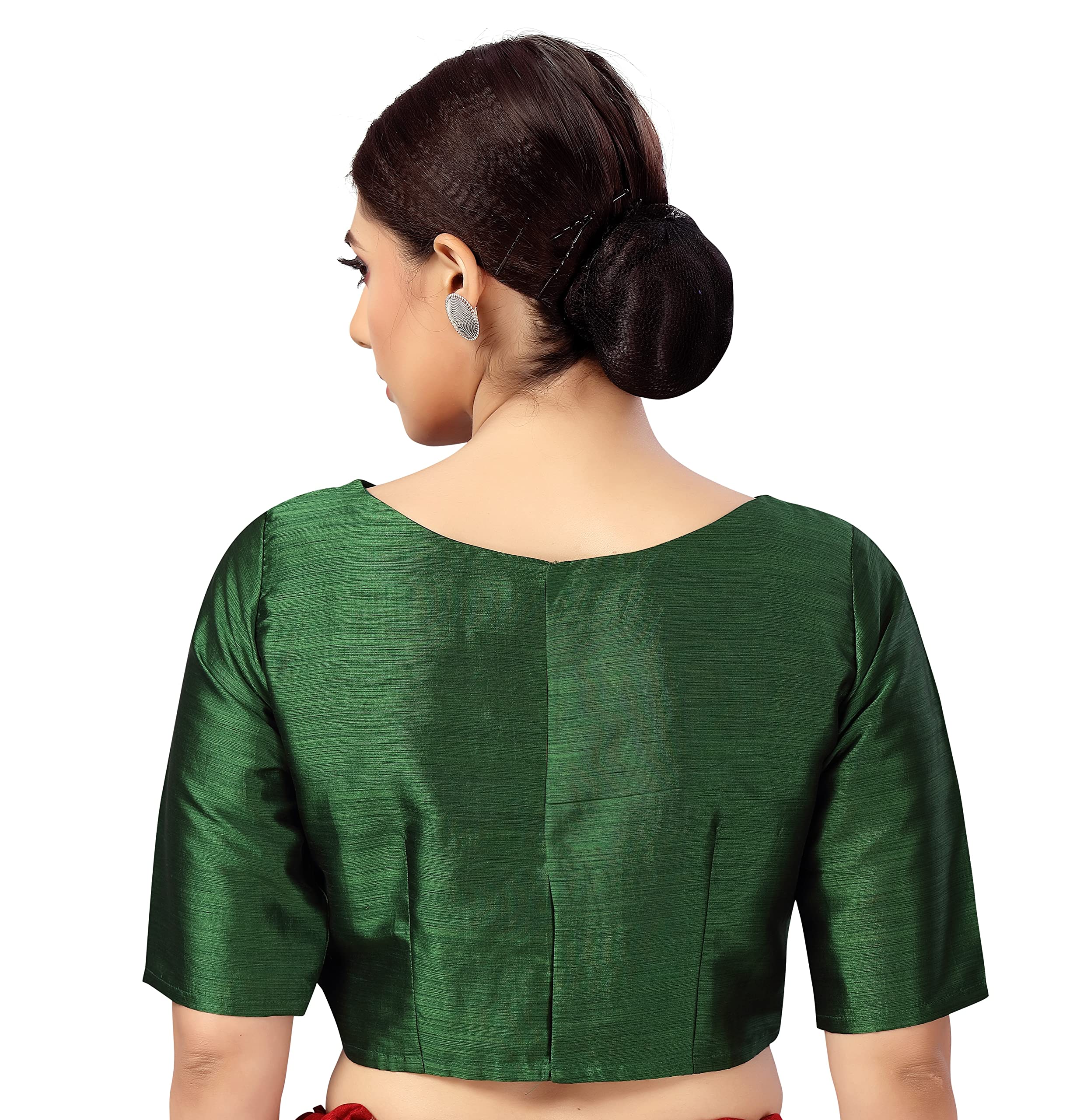 Studio Shringaar Women's Polyester Saree Blouse - Green - Image 4