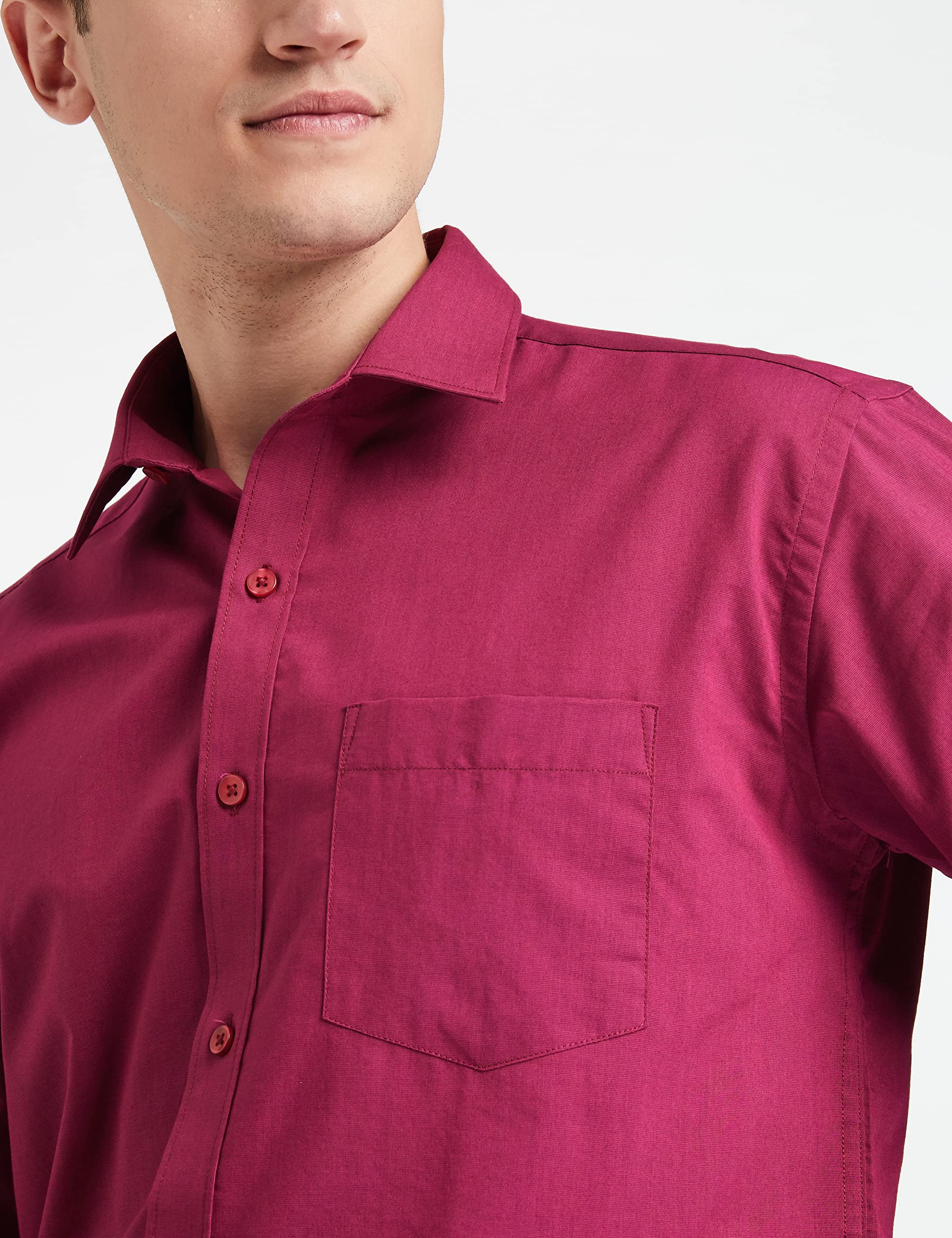 Amazon Brand Men's Magenta Purple Shirt - Image 4