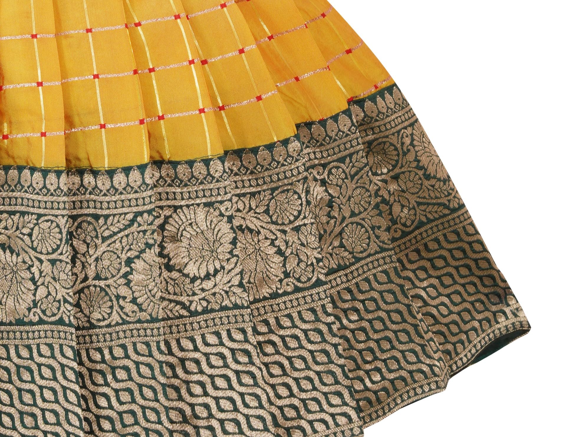 PW PLATYPUS WORLD Baby Girl Pattu Pavadai Silk Frock - Multicolor - Image 4