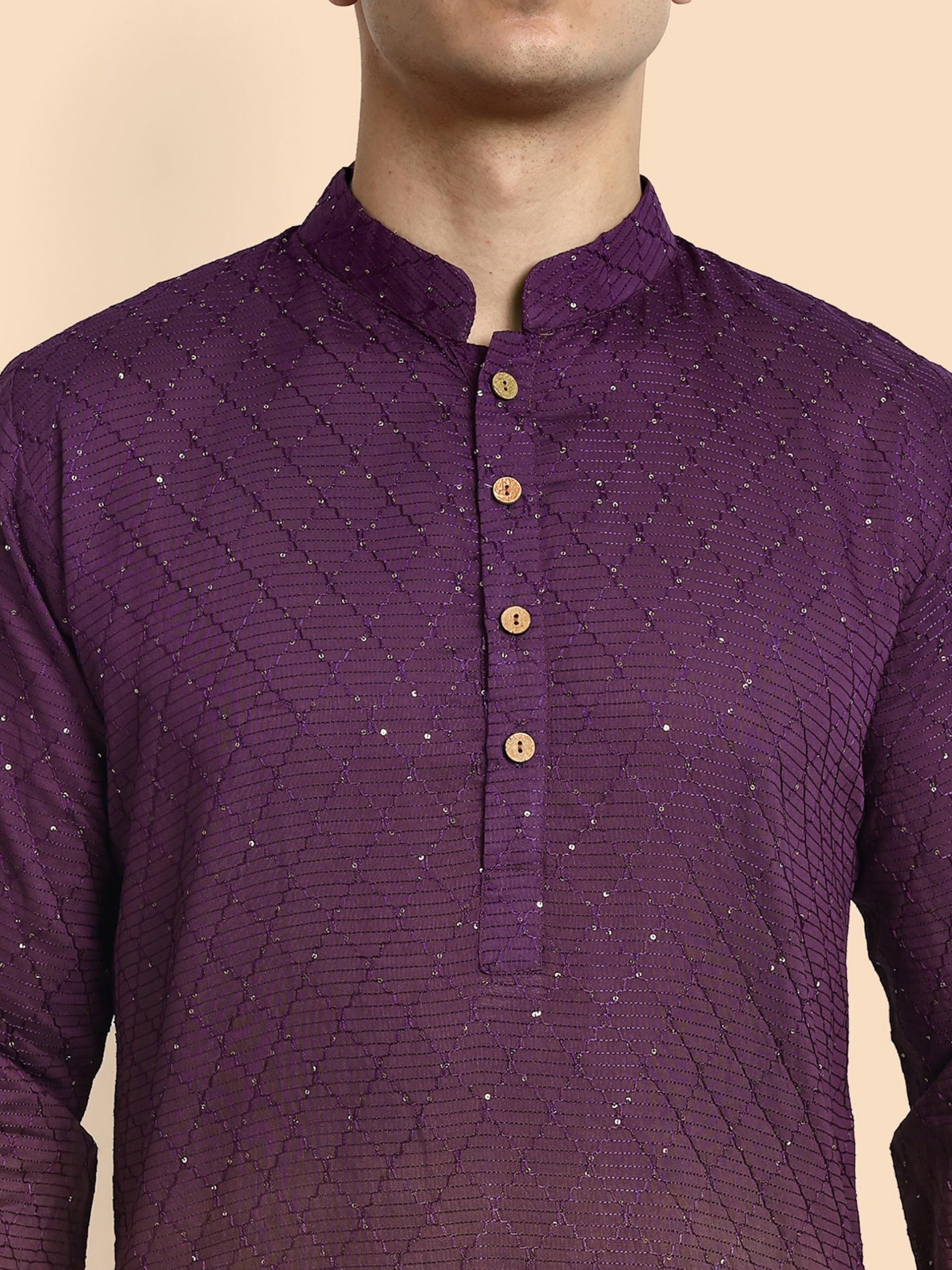 Vardha Men Cotton Chikankari Kurta - Image 4