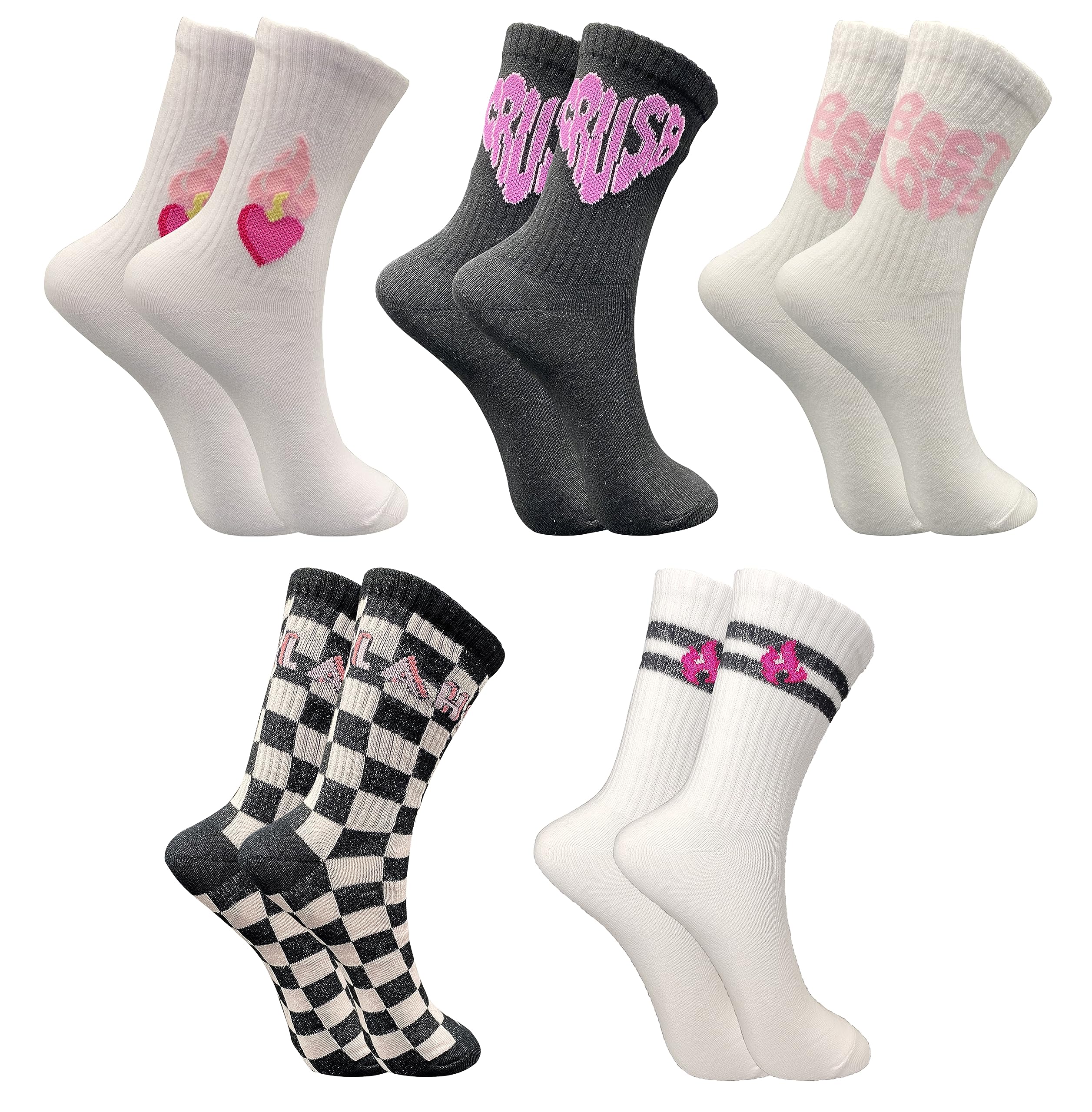 TRAZO Women's Multicolor Calf Length Socks