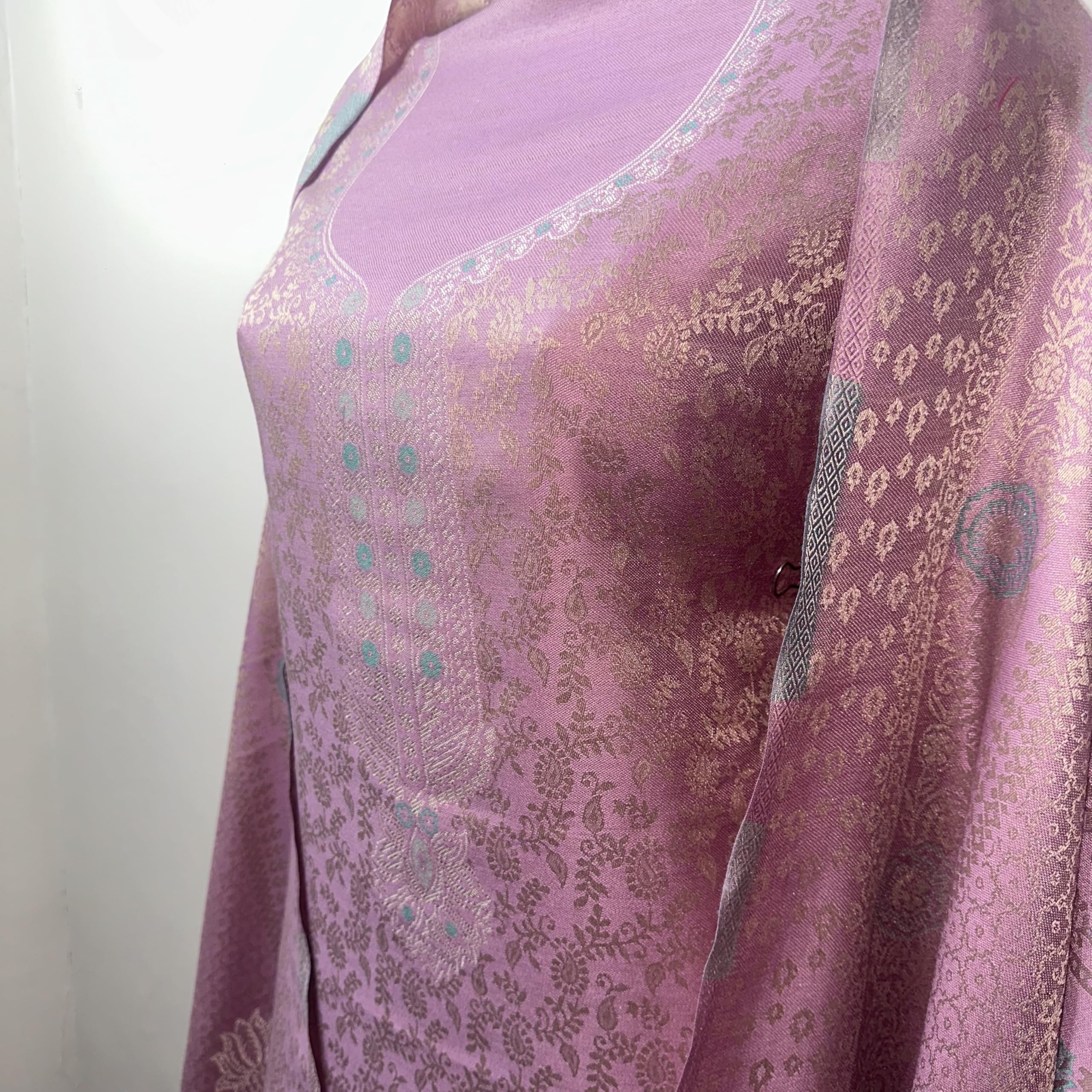 Jayri Pink Woolen Kurta Palazzo Suit for Women - Image 3