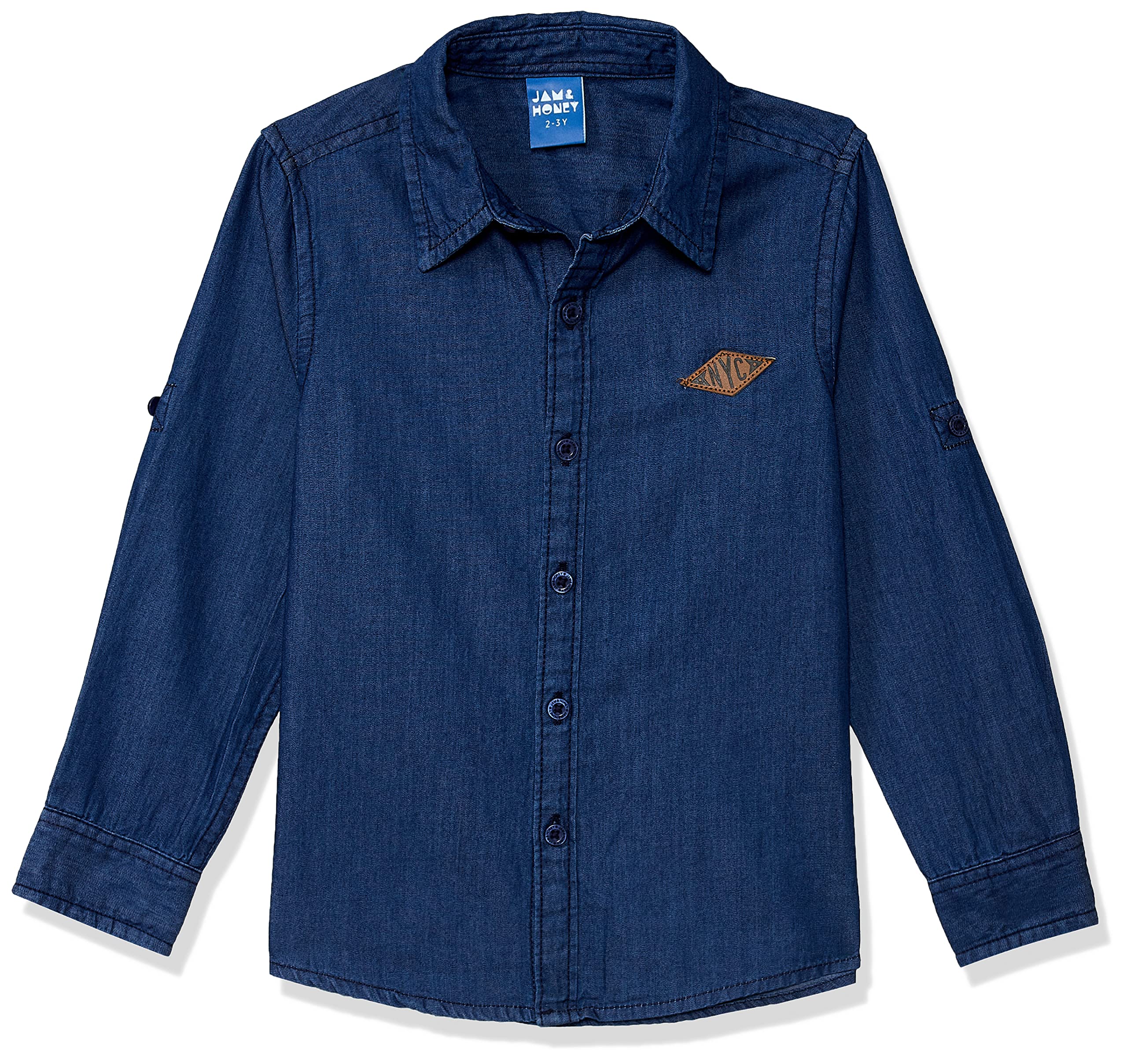 Symbol Boy's Denim Shirt - Dark Indigo - Image 4