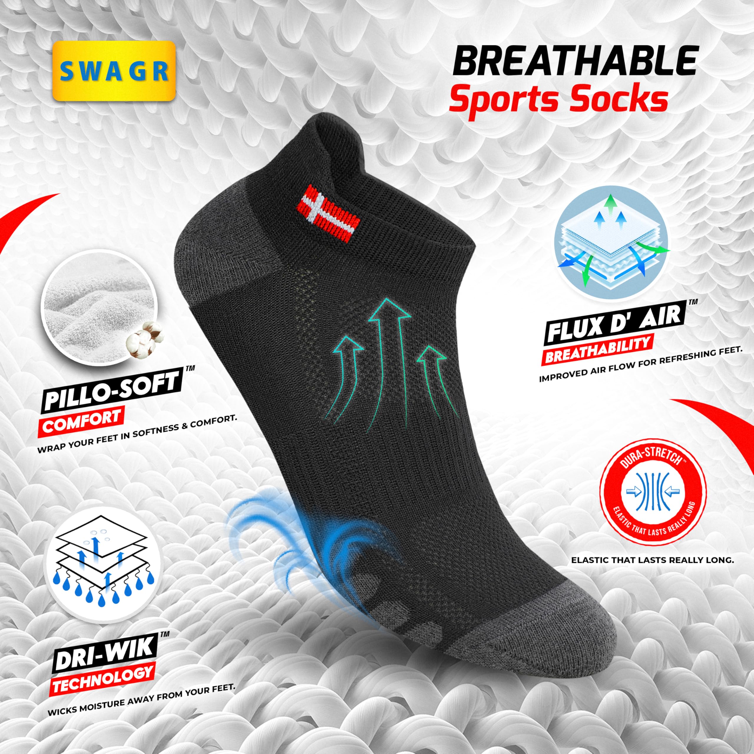 SWAGR Men's Ankle Socks - Breathable - Image 2