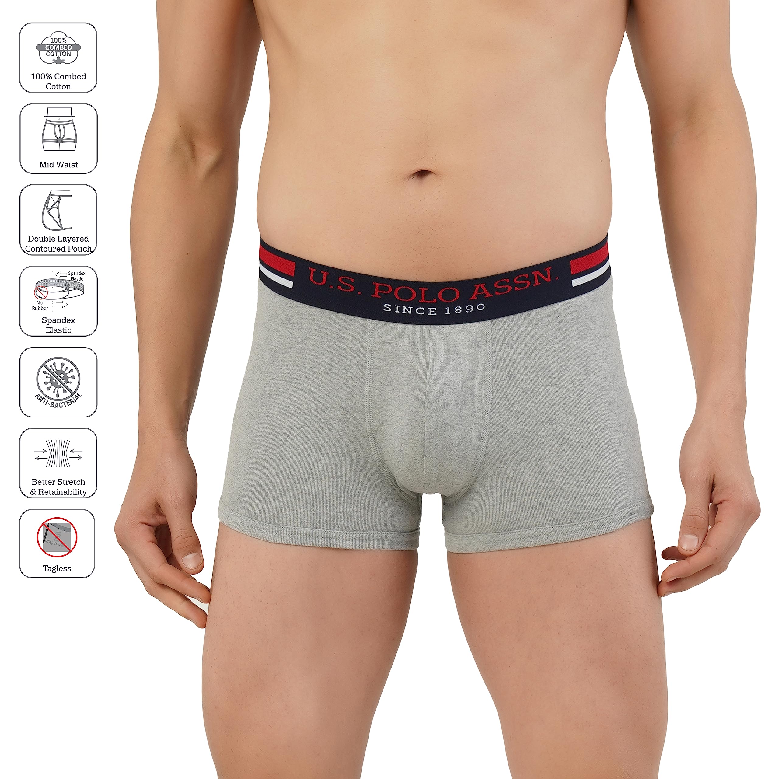 U.S. POLO ASSN Men's Anti-Microbial Cotton Boxer Briefs - Image 5