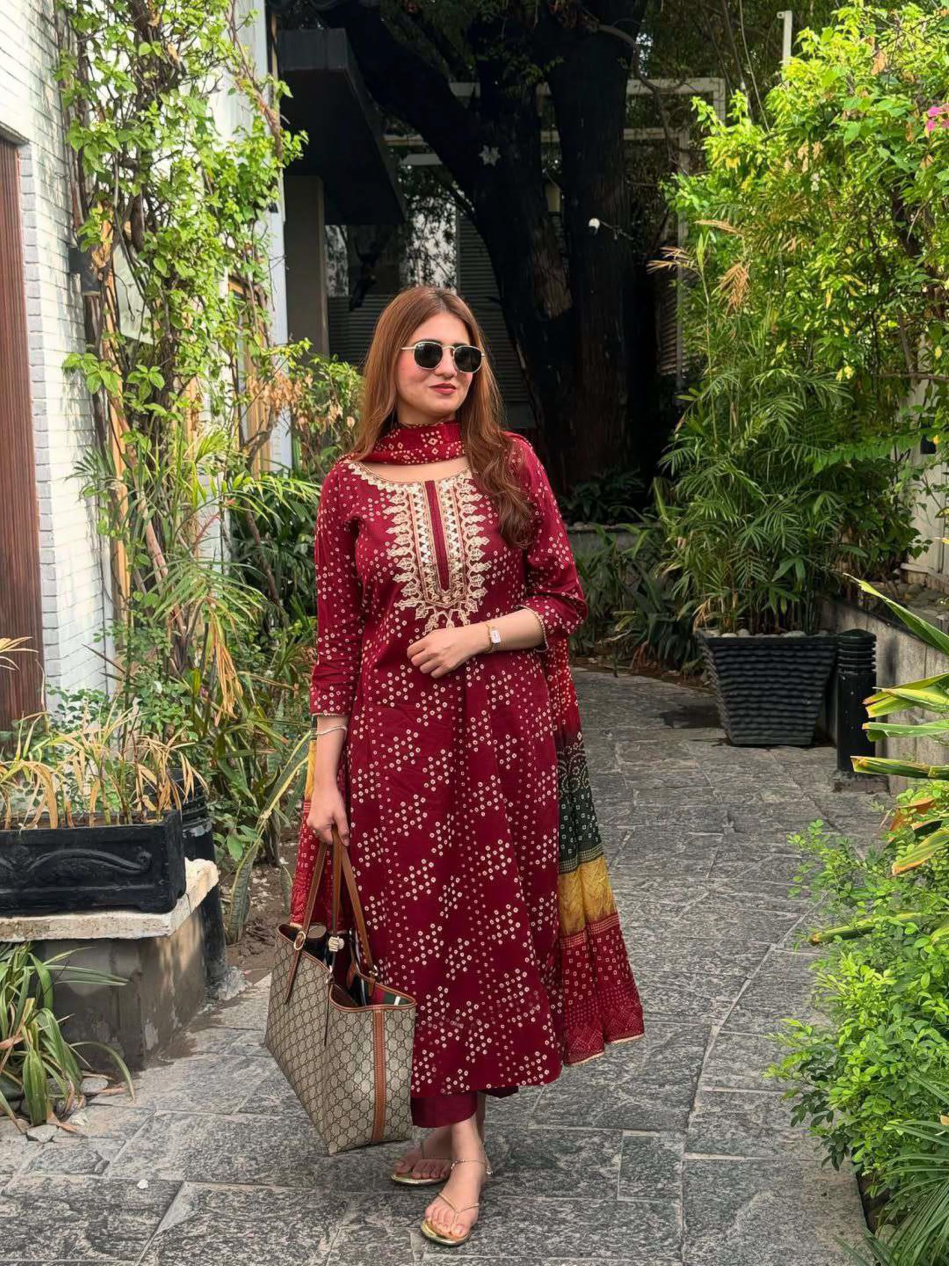 ANNI Women's Rayon Viscose Kurta - Maroon - Image 5