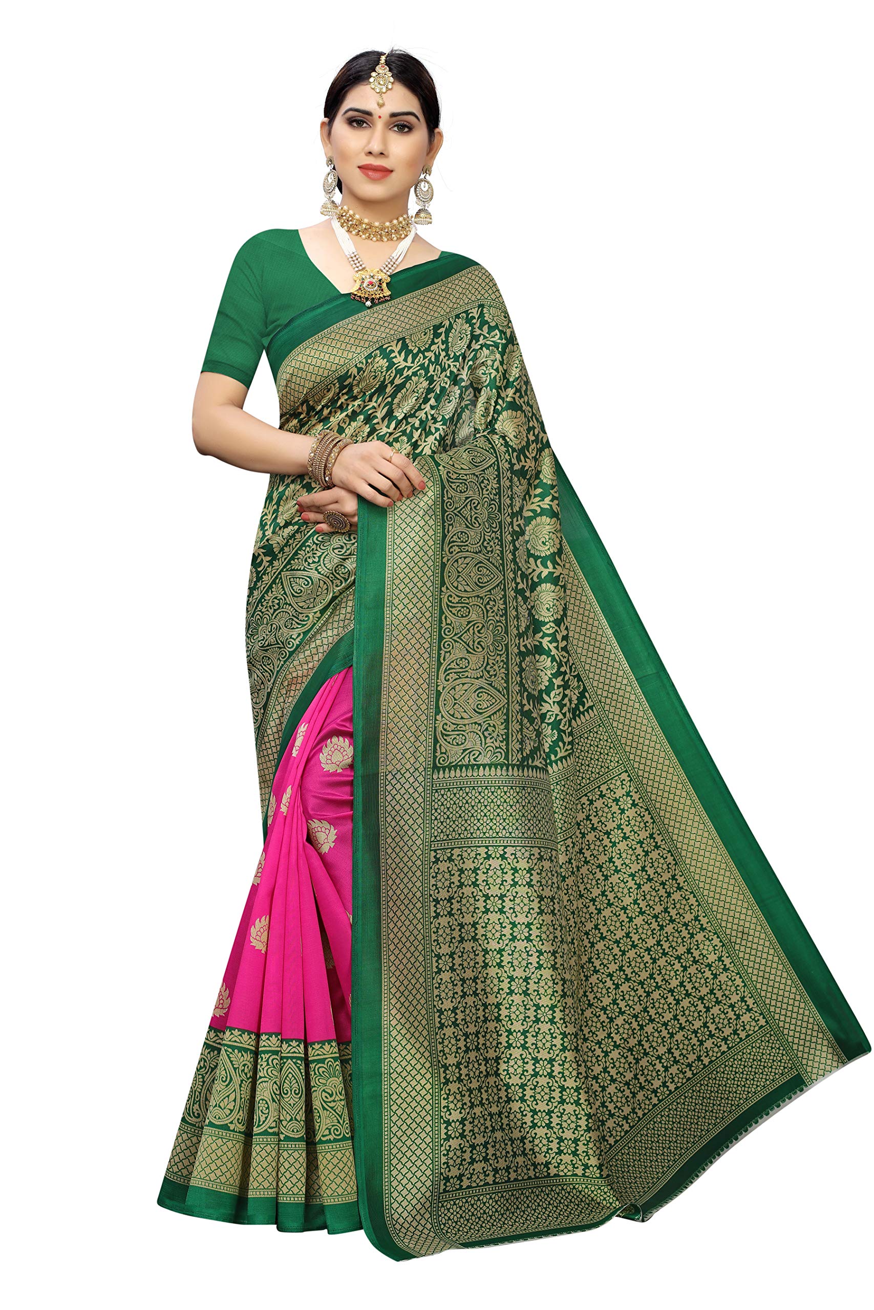 Yashika Art Silk Saree - Pink