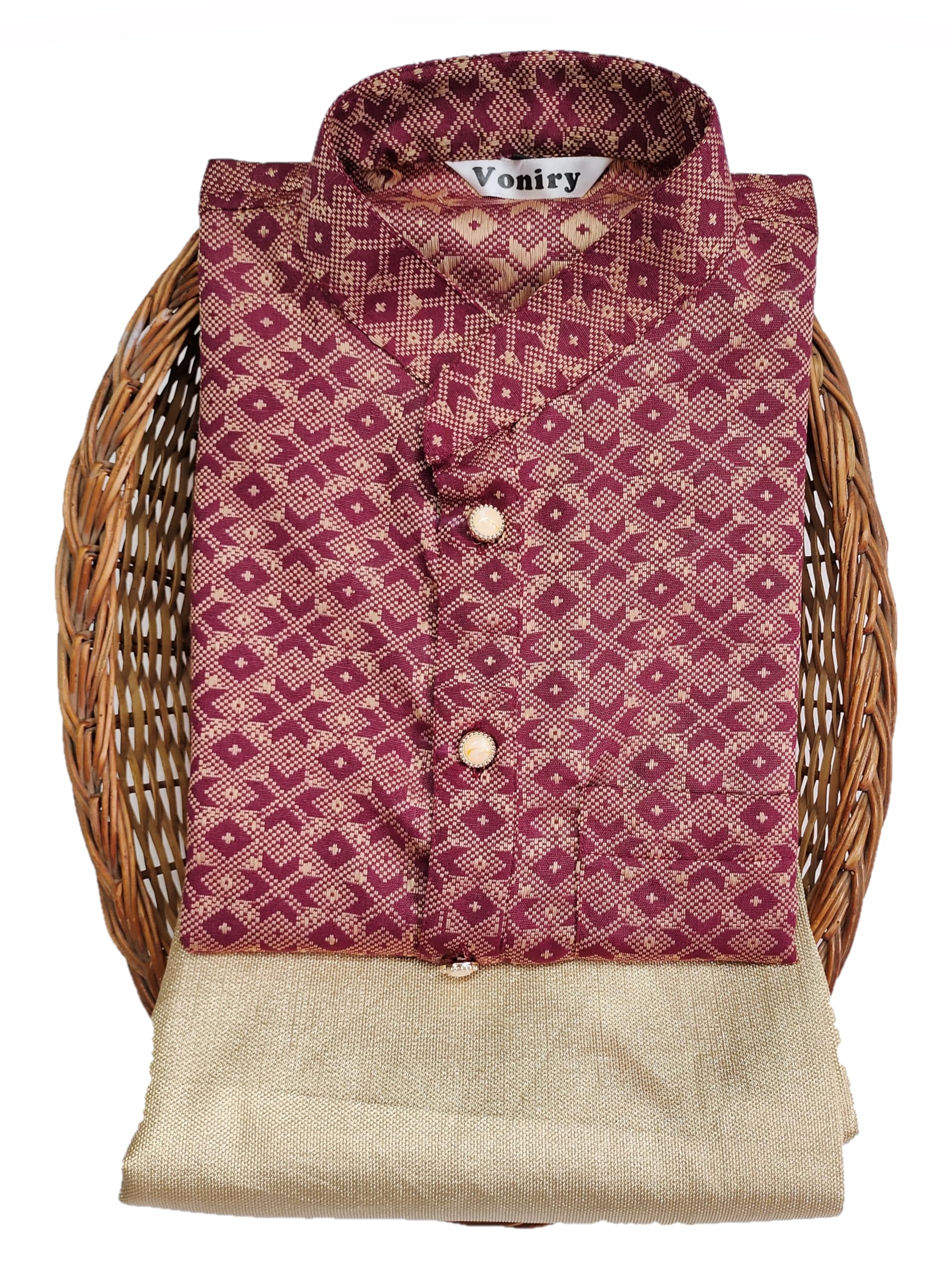 Adarniya Men's Maroon Kurta Pajama Set