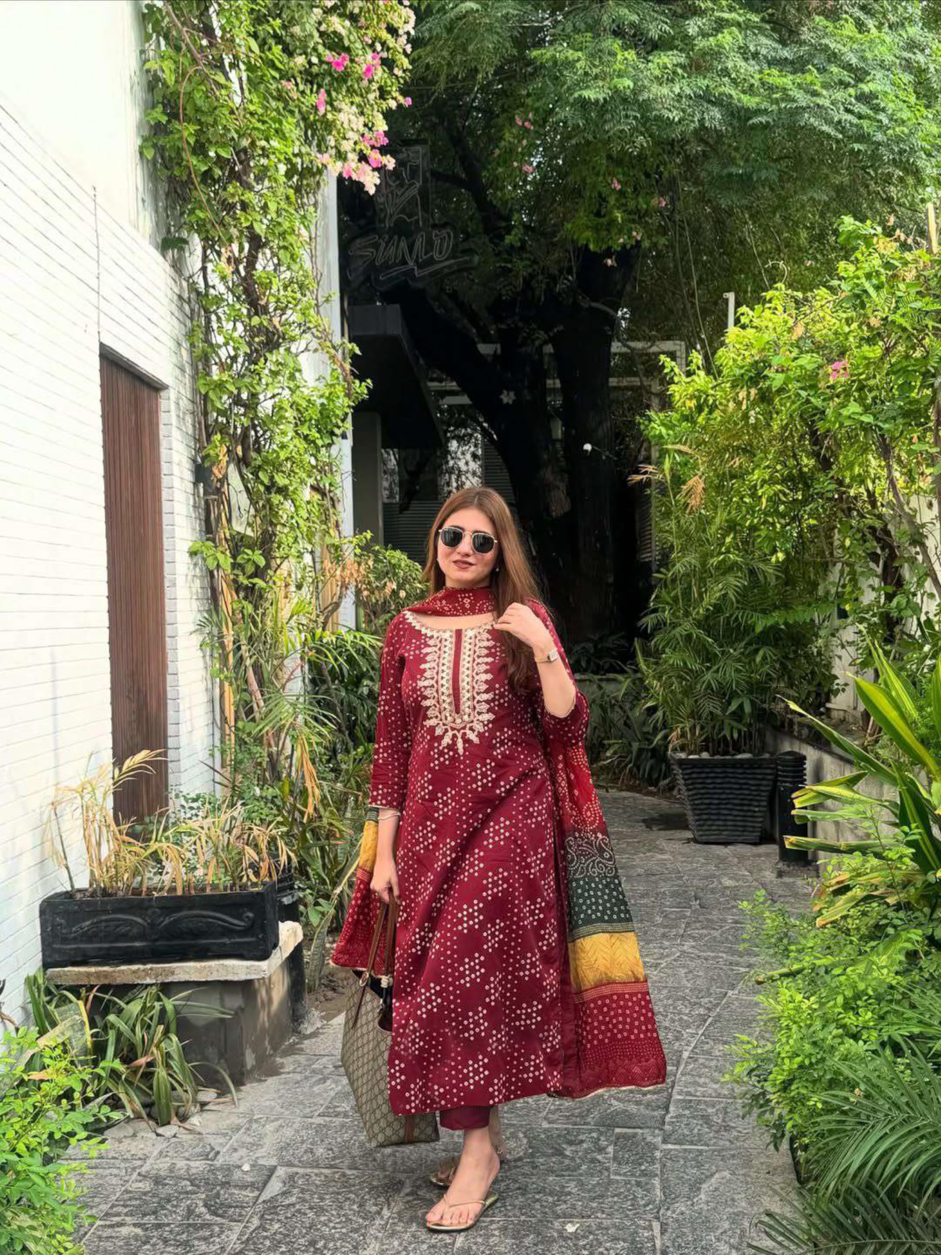 ANNI Women's Rayon Viscose Kurta - Maroon - Image 3