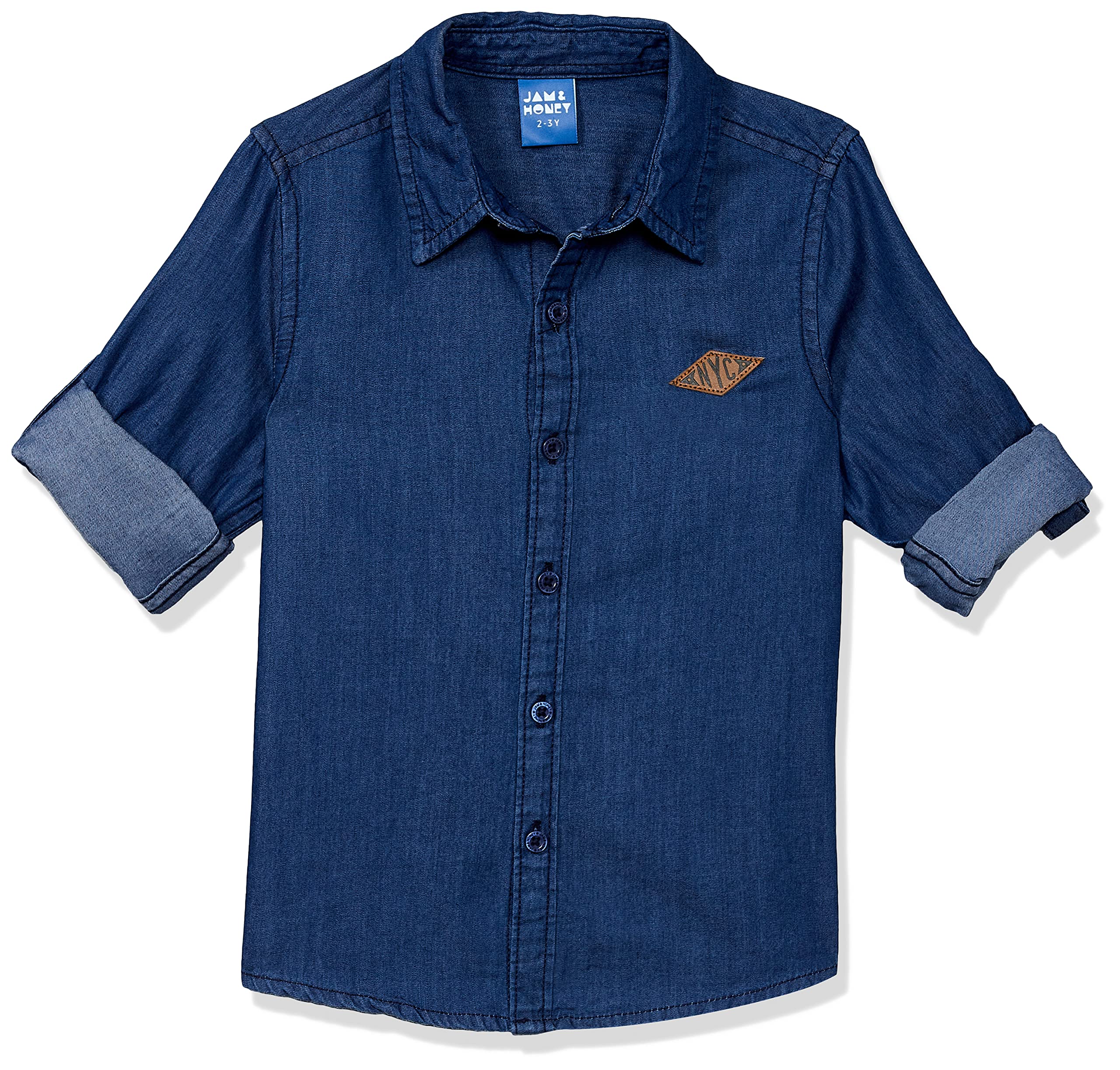 Symbol Boy's Denim Shirt - Dark Indigo