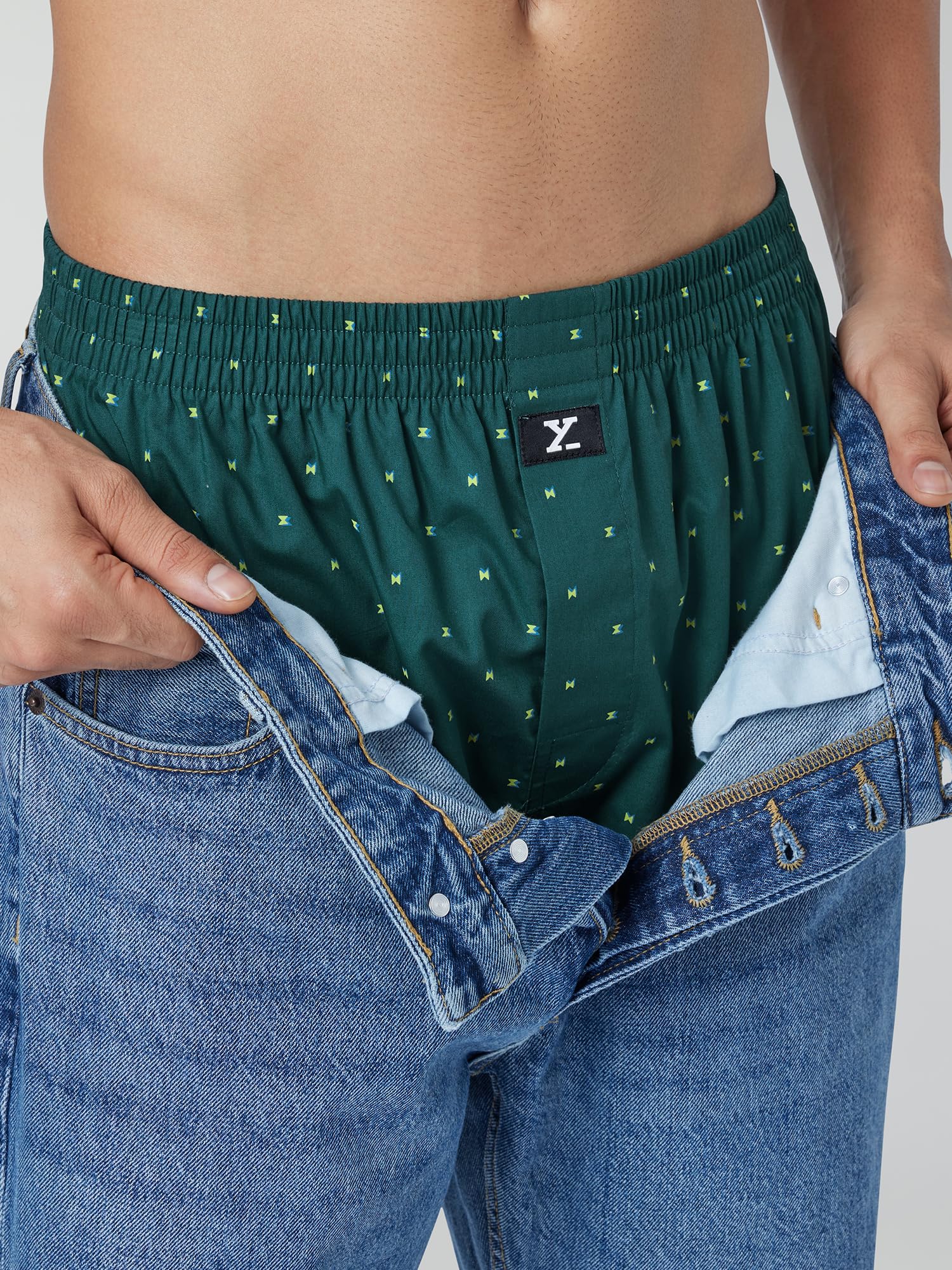 XYXX Men's Combed Cotton Boxers - Green - Image 4