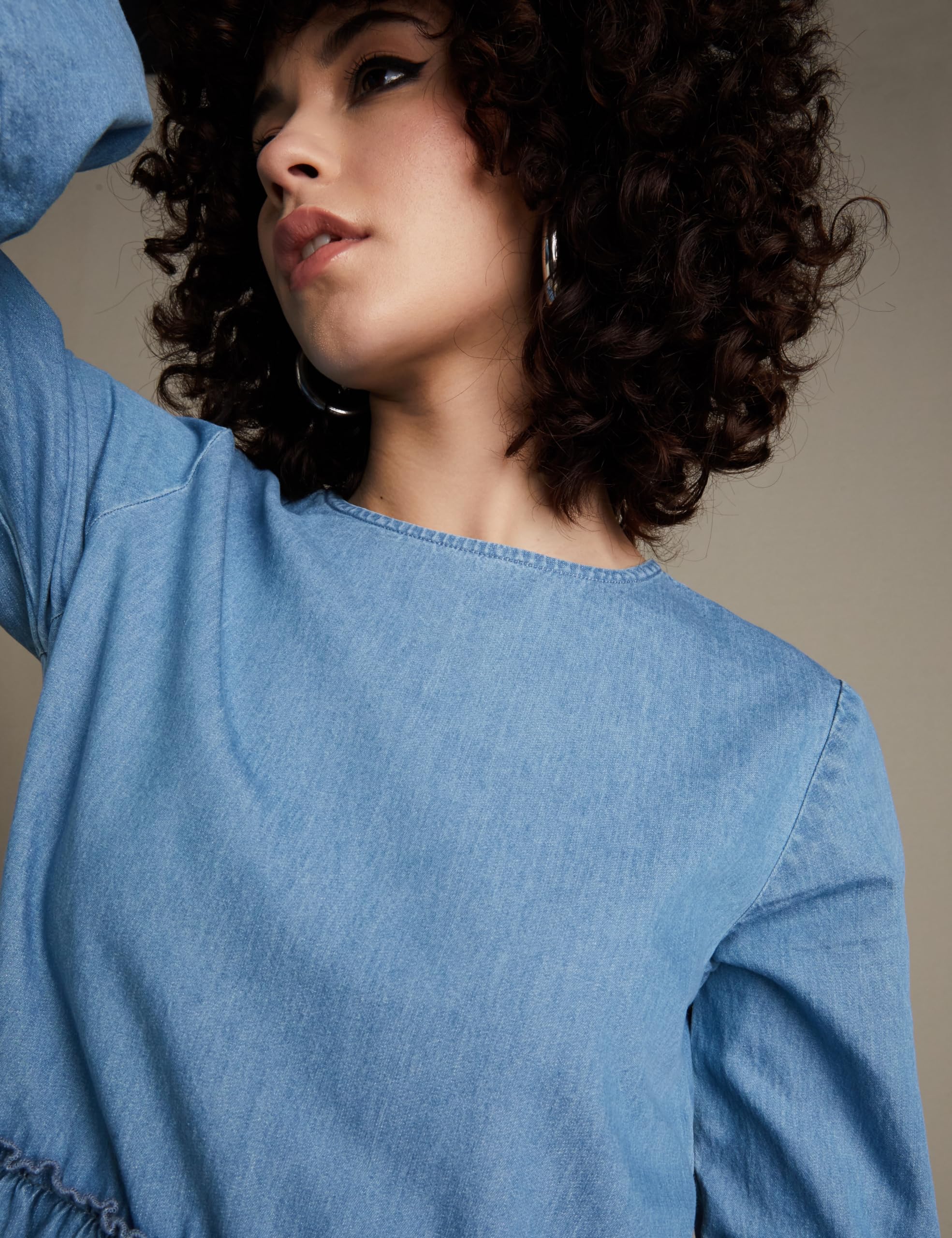 INKAST Denim Women's A-Line Knee-Length Dress - Mid Blue - Image 4