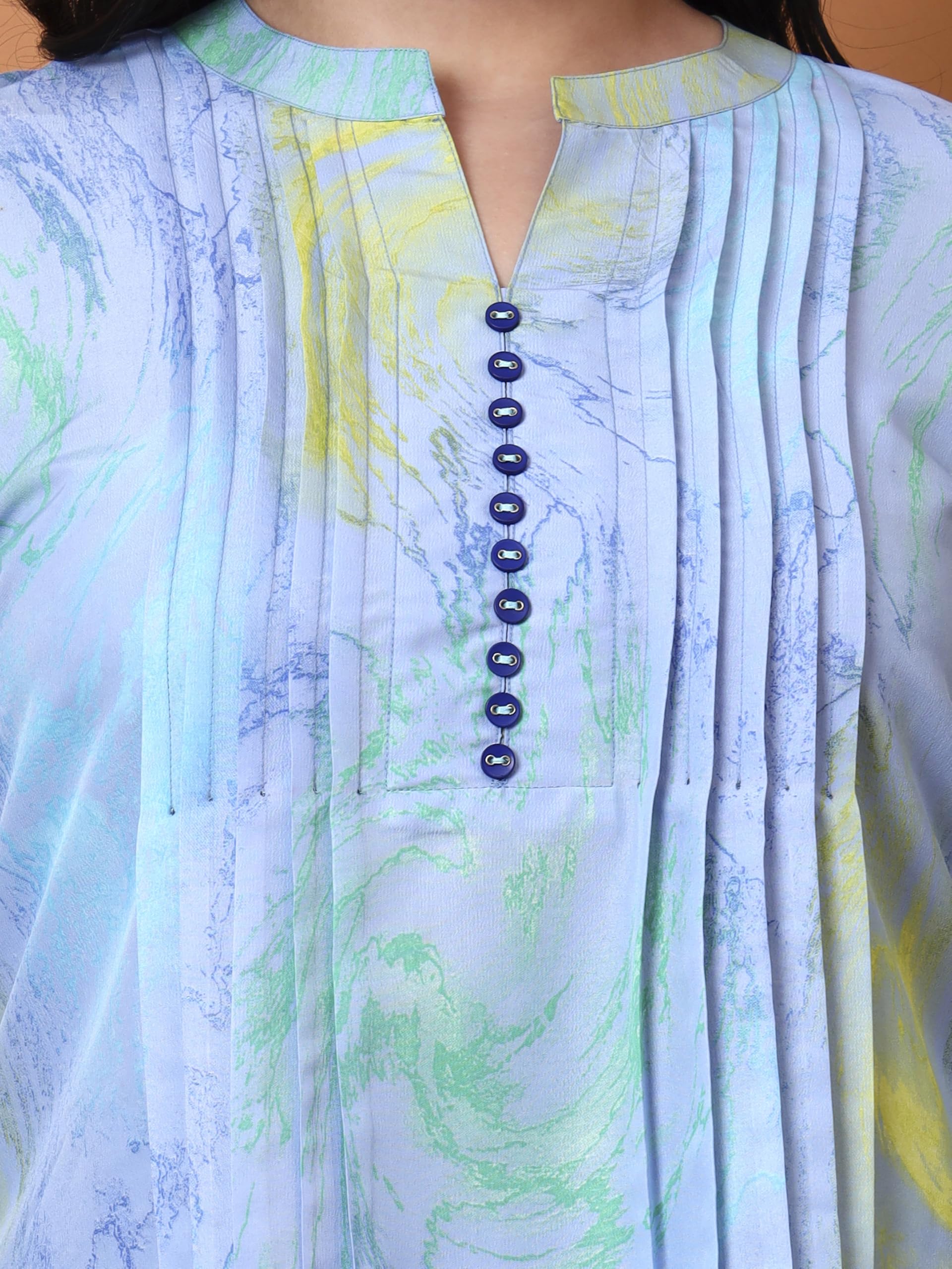 Yash Fashion Women's Polyester Marble Print Kurti - Image 3