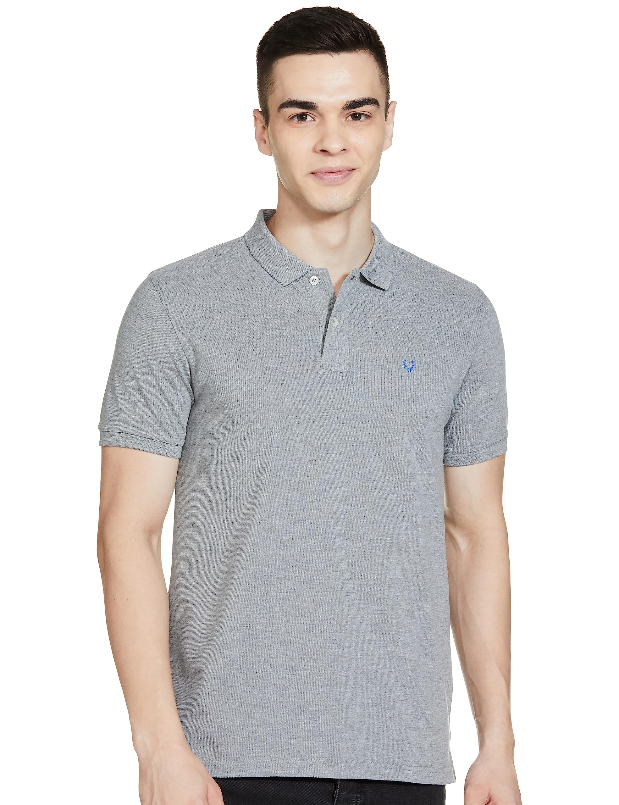 Allen Solly Grey Melange Polo Shirt for Men