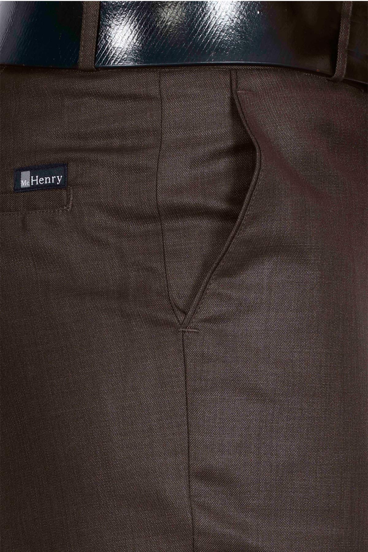 Mc Henry Men's Dark Brown Formal Trousers - Image 5