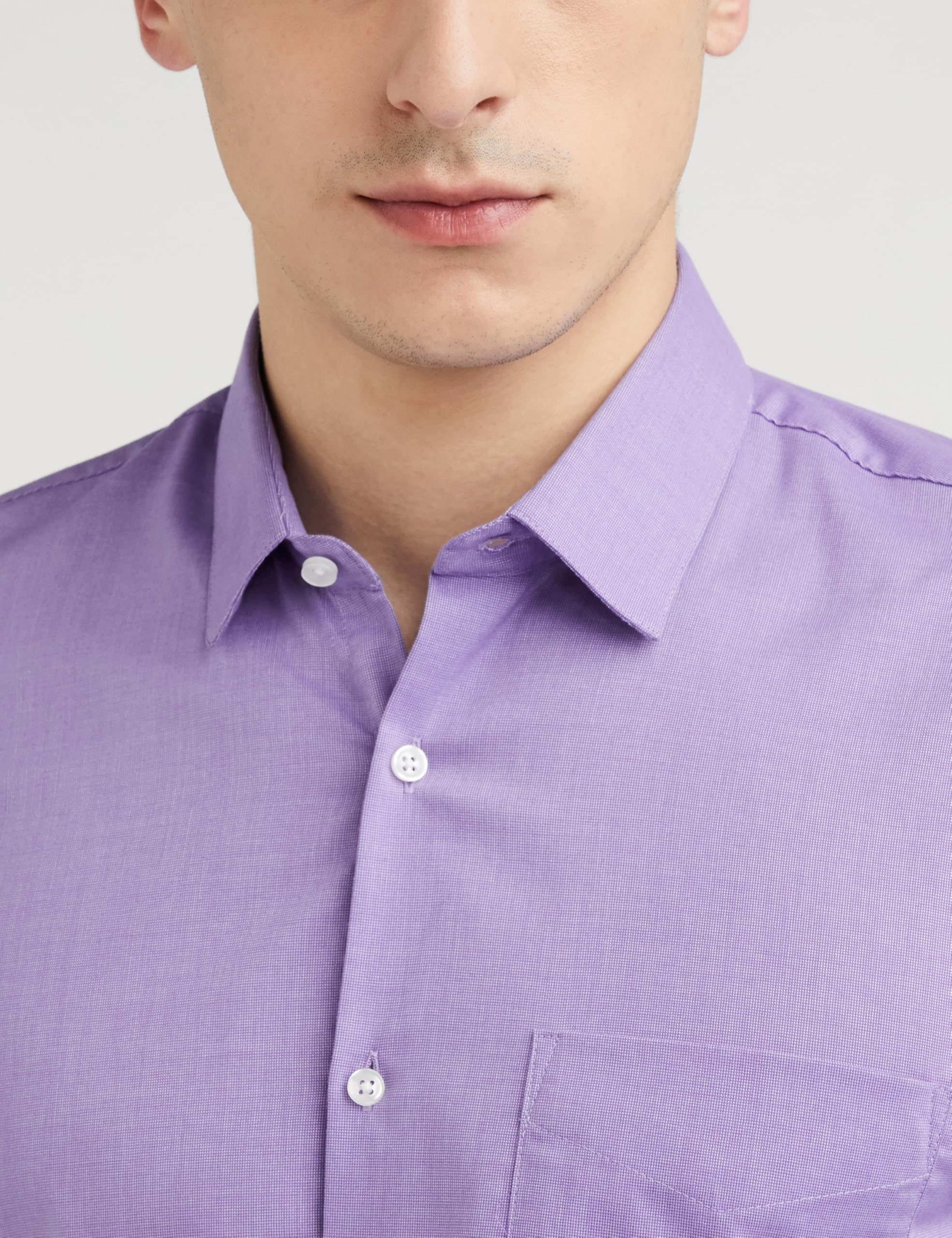 Peter England Men's Solid Formal Shirt - Purple - Image 4