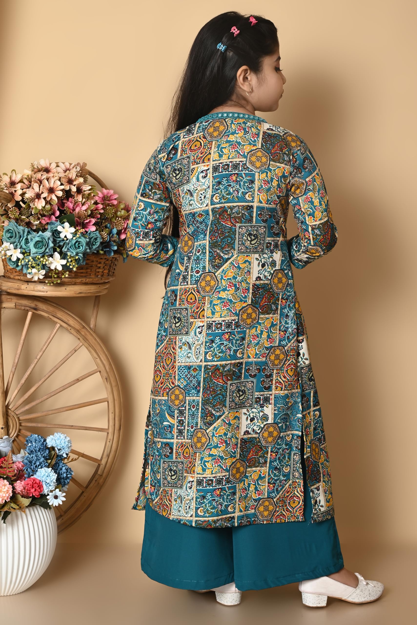 SPAMitude Girls Cotton Blend Top Pant Jacket - Green - Image 2