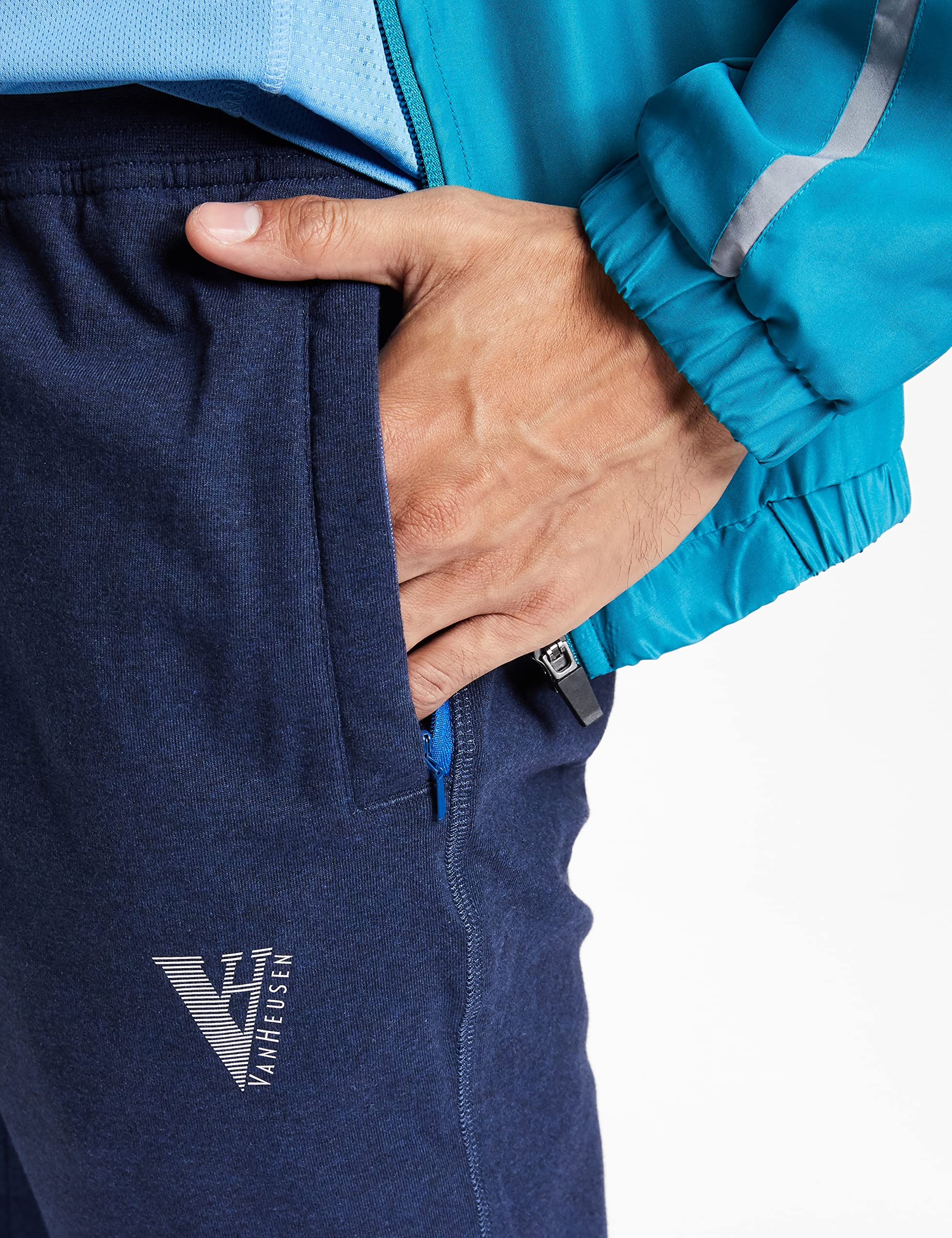 Van Heusen Men's Track Pants - Blue Melange - Image 5