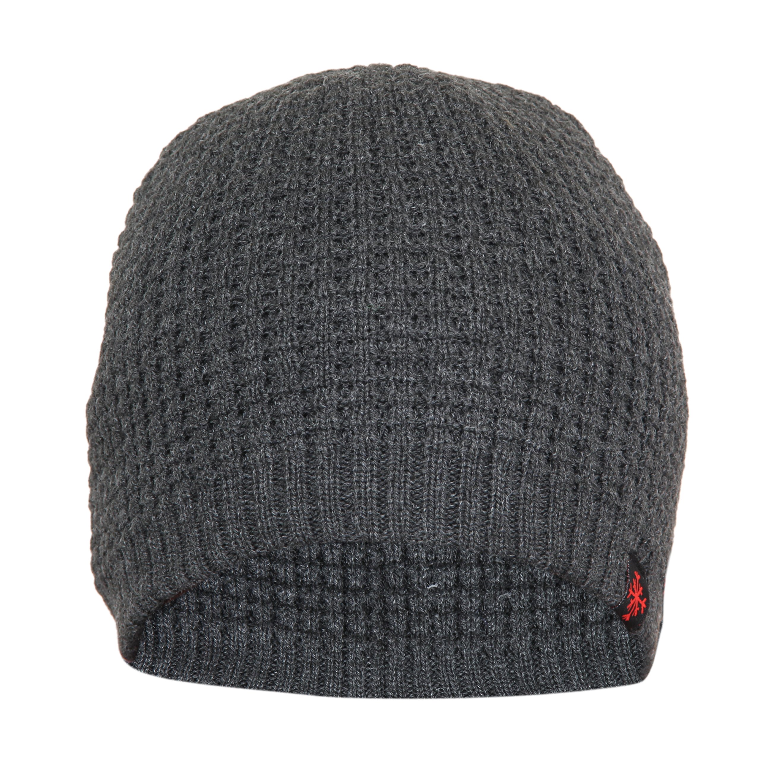 FabSeasons Dark Grey Acrylic Woolen Skull Cap for Unisex - Image 2