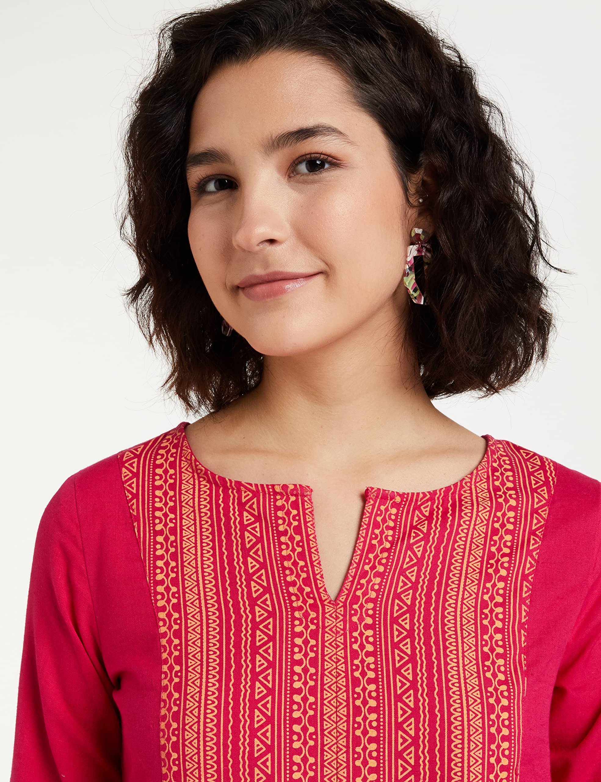 Myx Women's A-Line Kurti - Fuchsia - Image 3