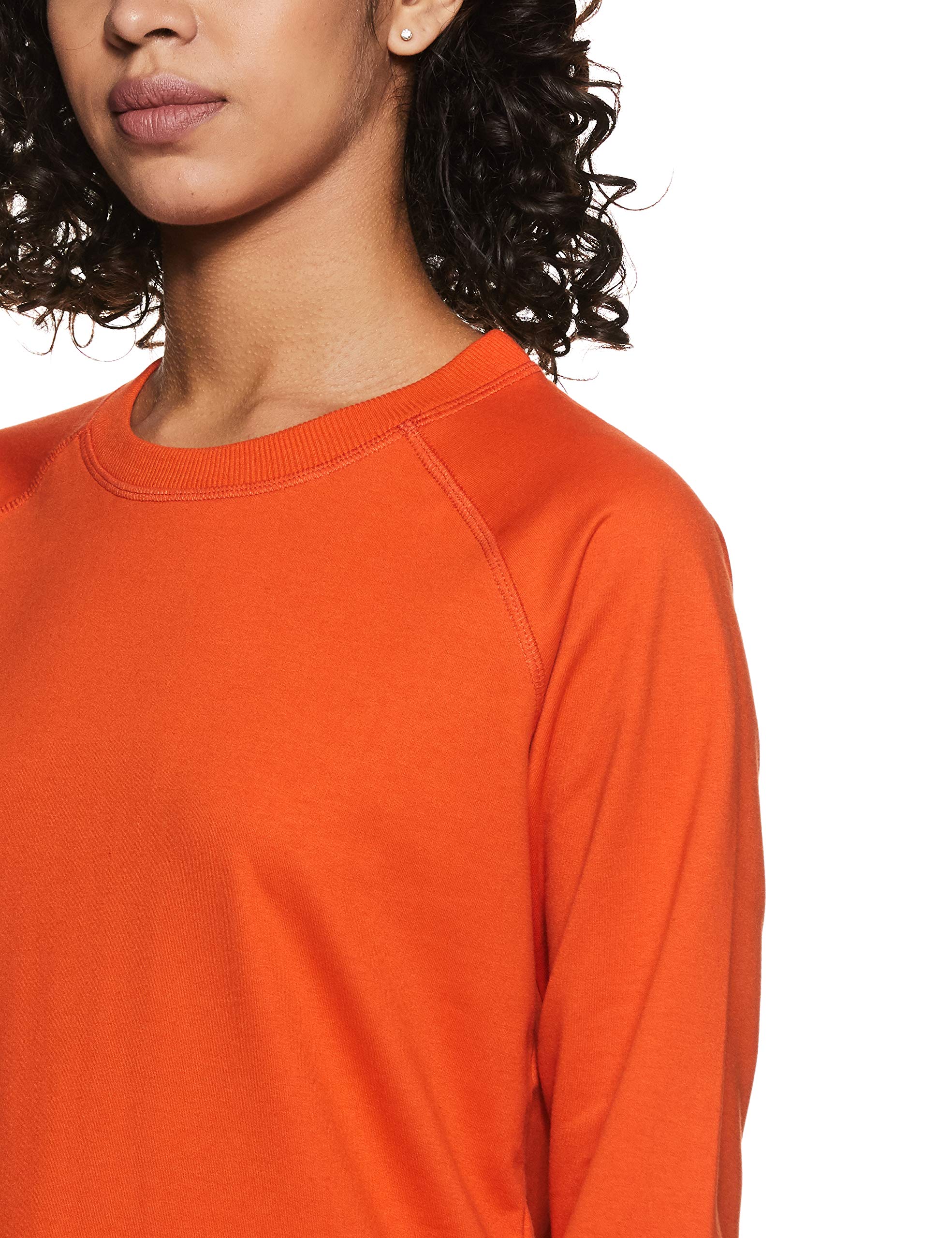 Amazon Women Cottonblend Crew Neck Sweatshirt - Tangerine - Image 4