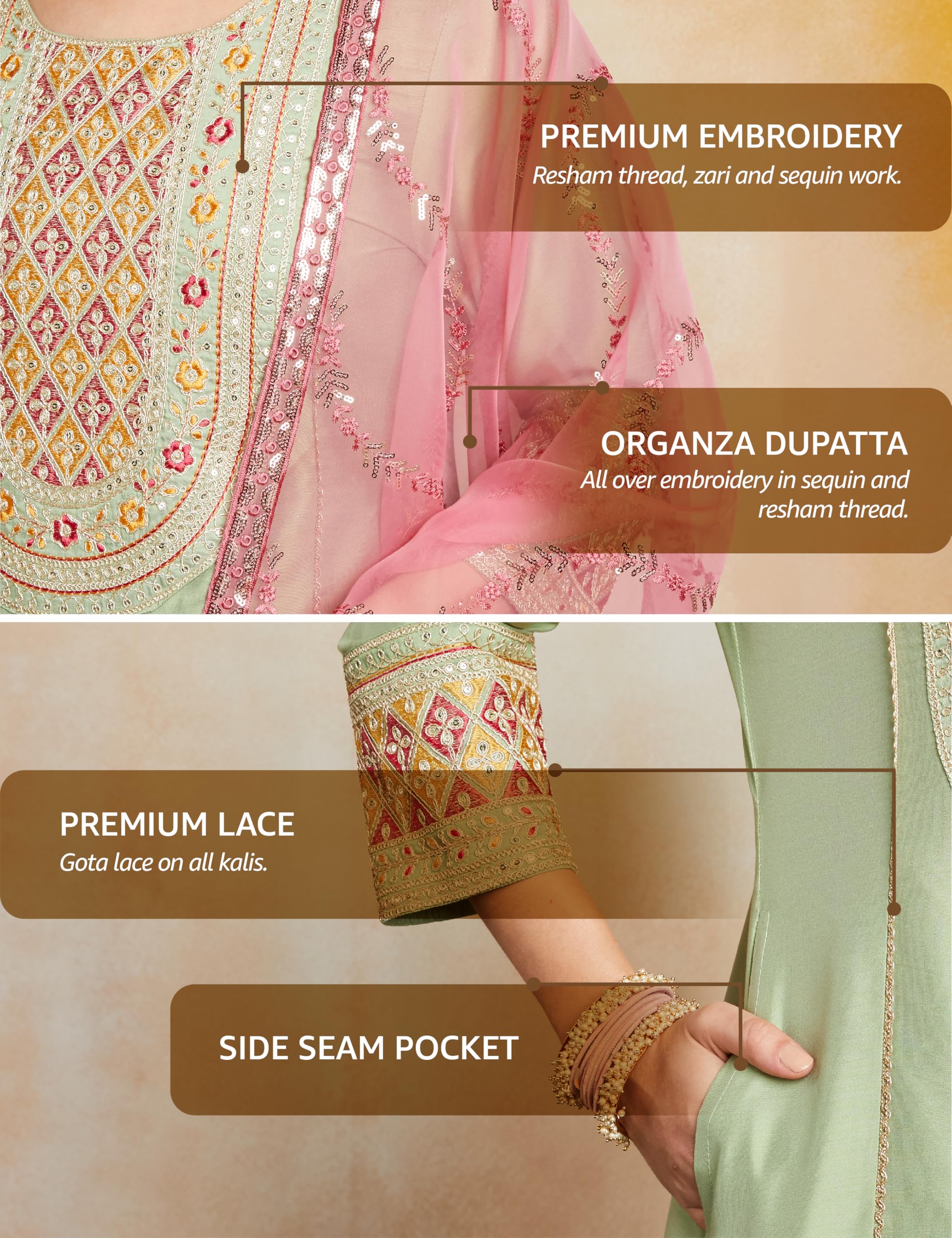 Myx Women's Embroidered Anarkali Kurta Set - Image 3