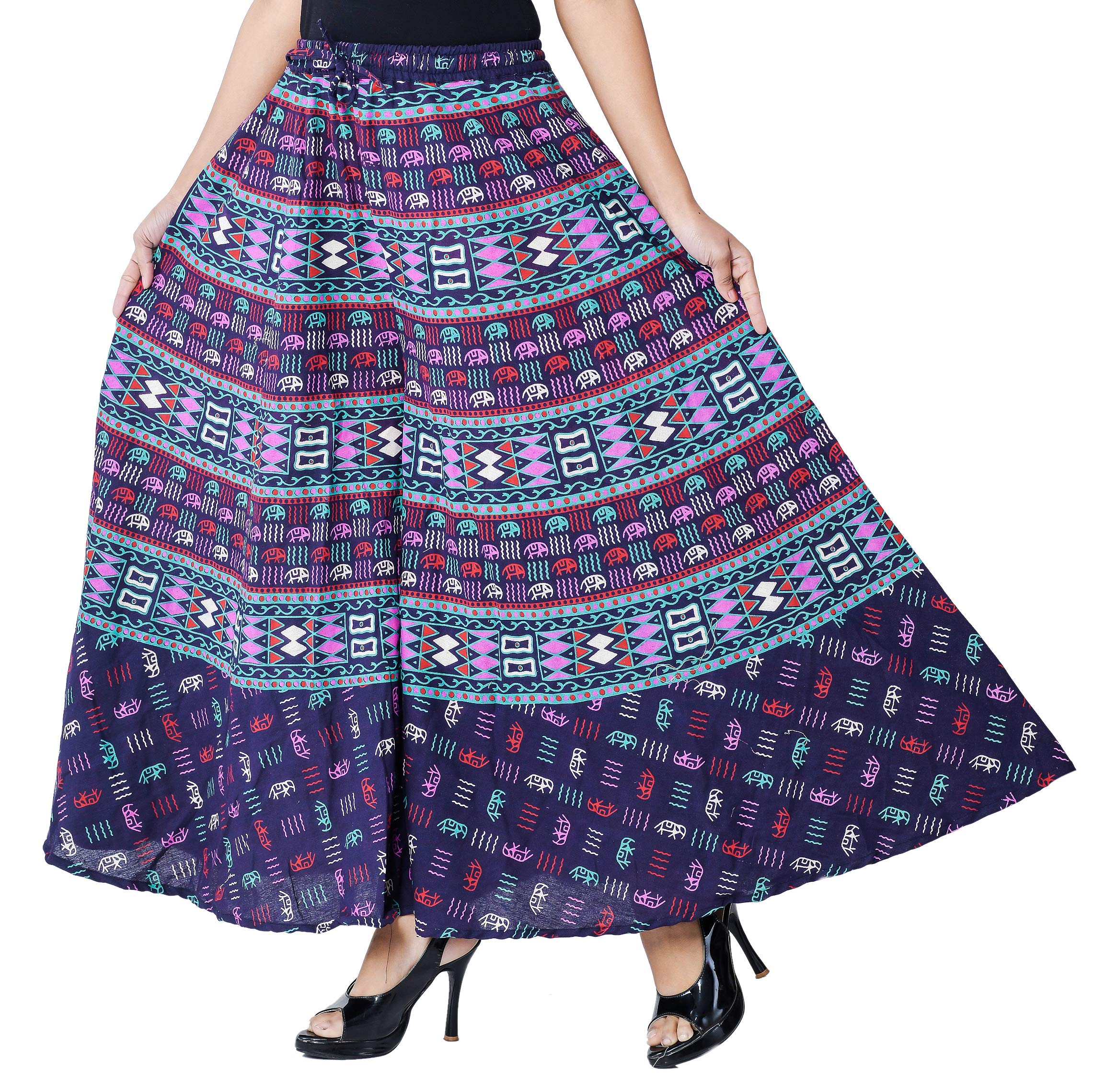 SAMJHI Cotton Palazzo Pant for Women - Purple Blue - Image 3