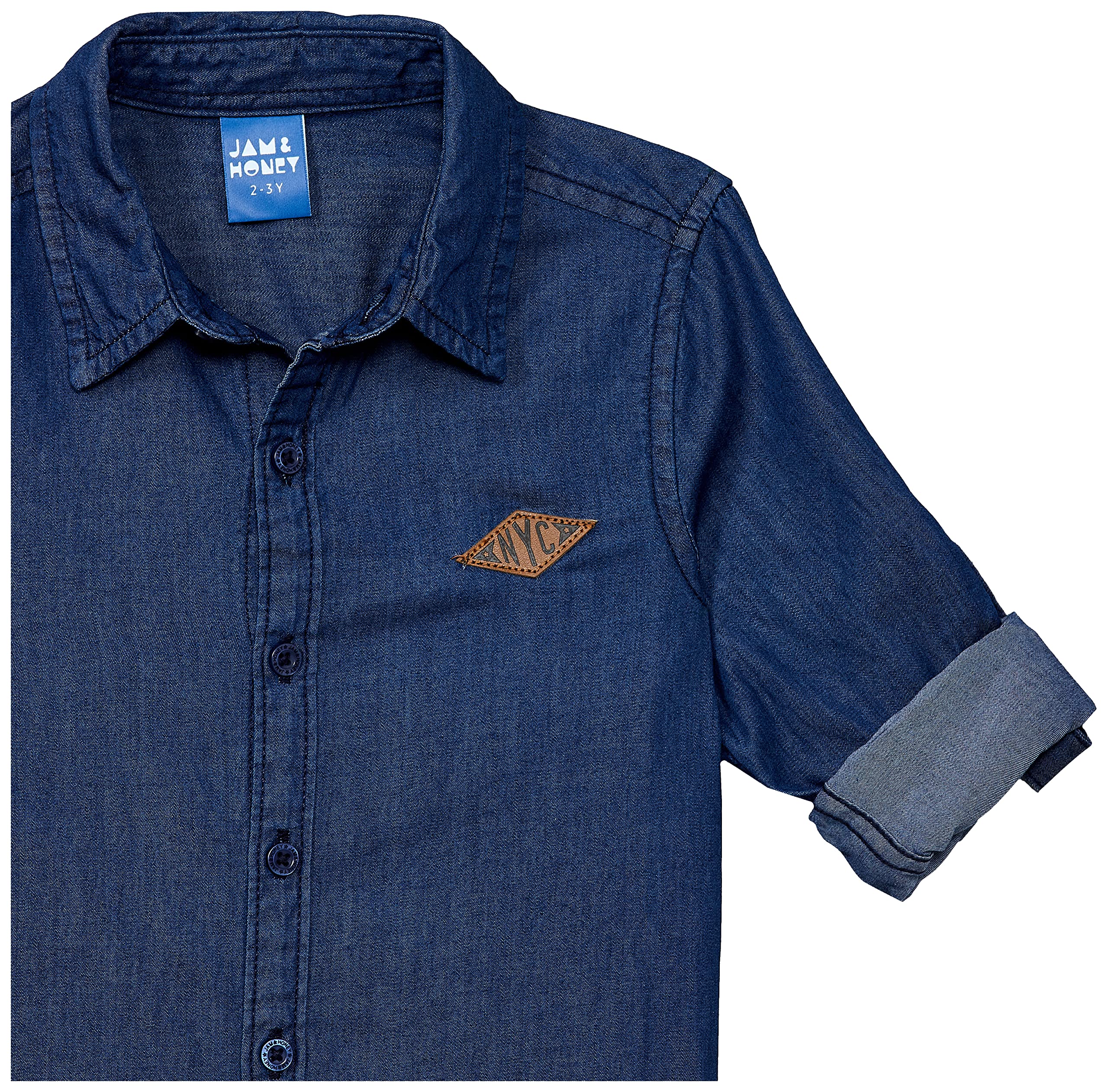 Symbol Boy's Denim Shirt - Dark Indigo - Image 5
