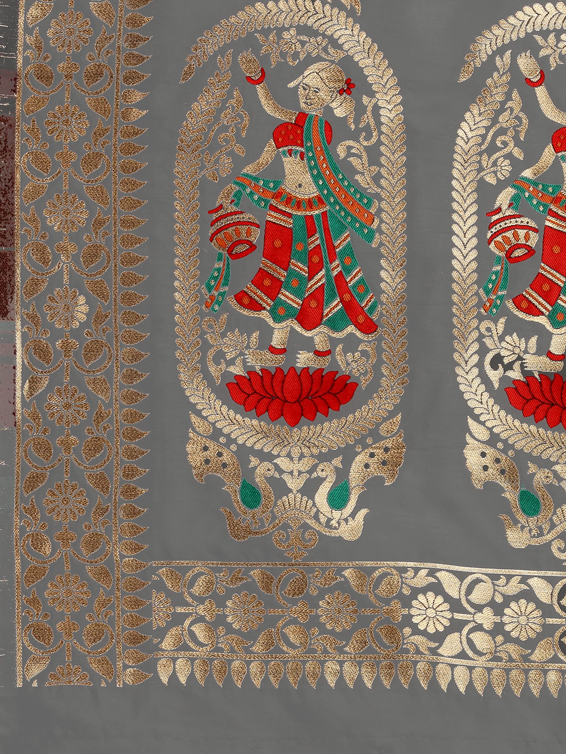 DEVANGI Women Banarasi Silk Zari Dupatta - Image 5